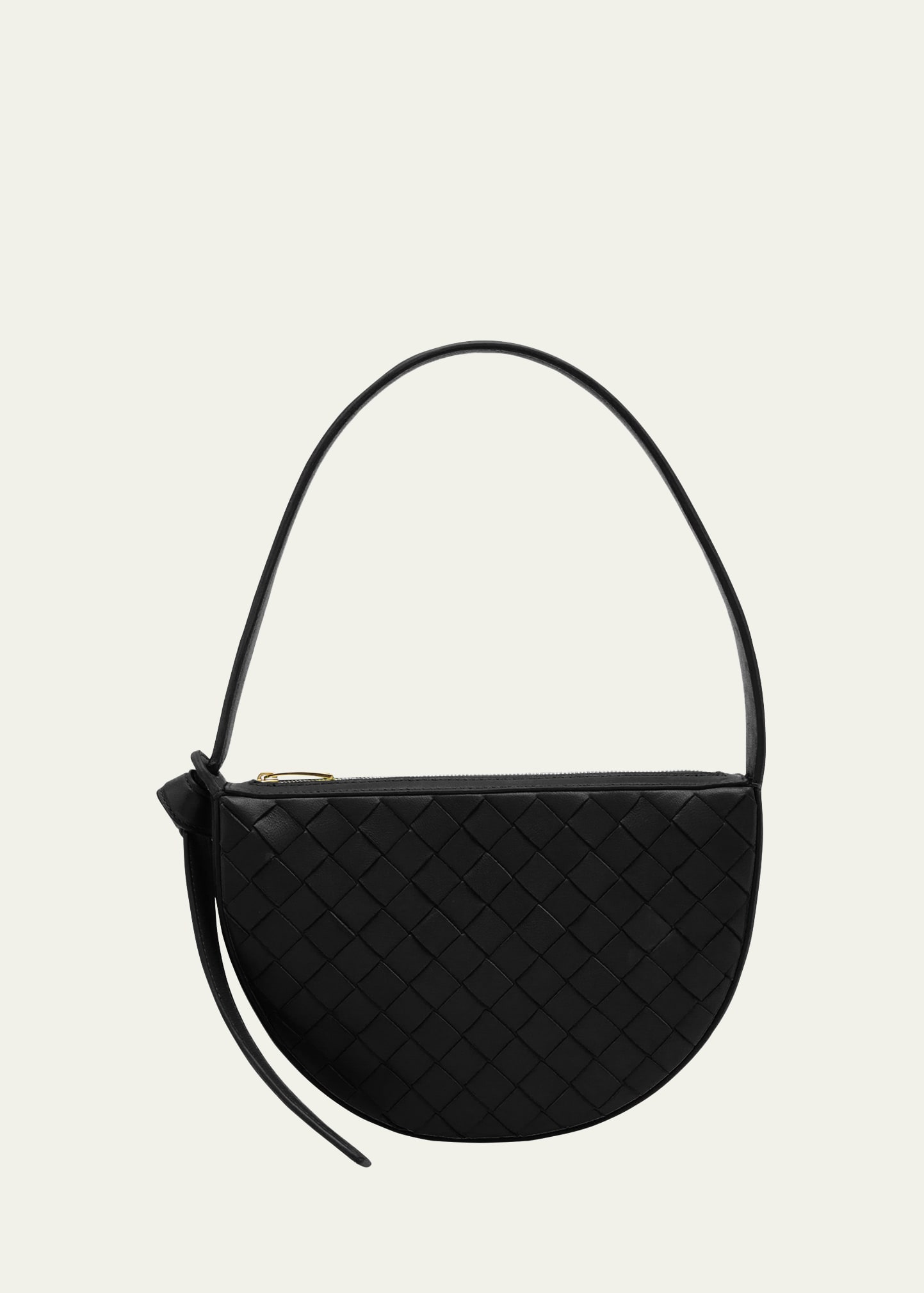 Bottega Veneta Mini Shoulder Bag With Knot In Black-gold