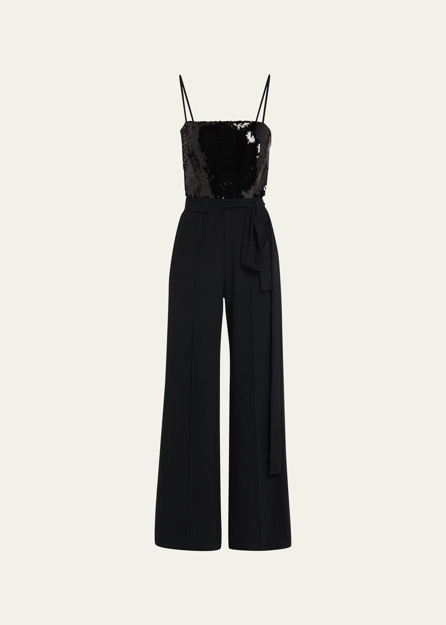 Wide Leg Sequin Jumpsuit in Black