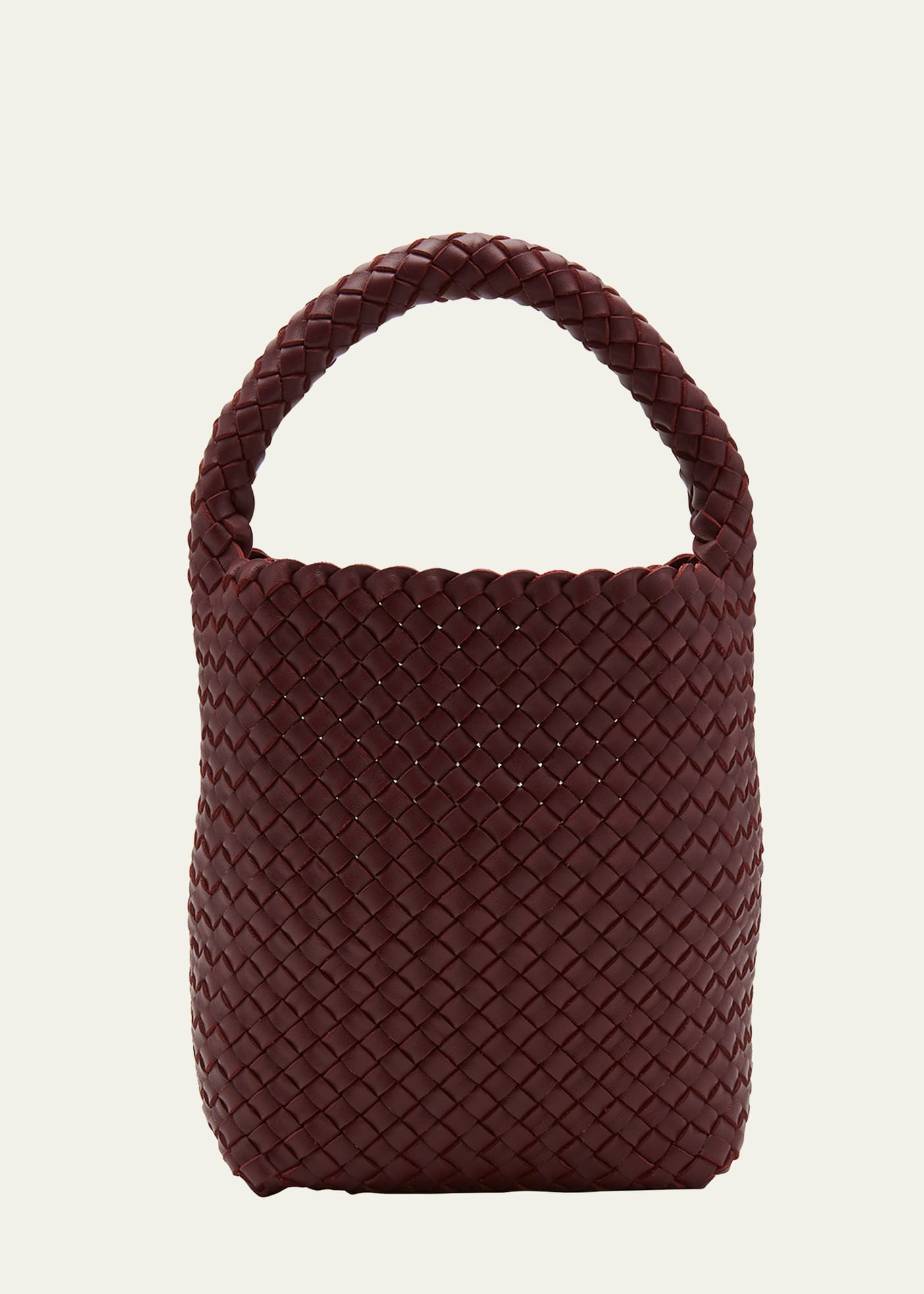 Bottega Veneta Cabat Small Intreccio Bucket Bag In 2247 Barolo-gold