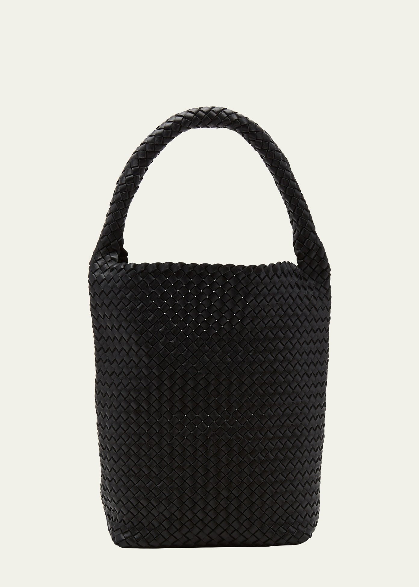 Bottega Veneta Cabat Medium Intreccio Bucket Bag In 8425 Black-gold