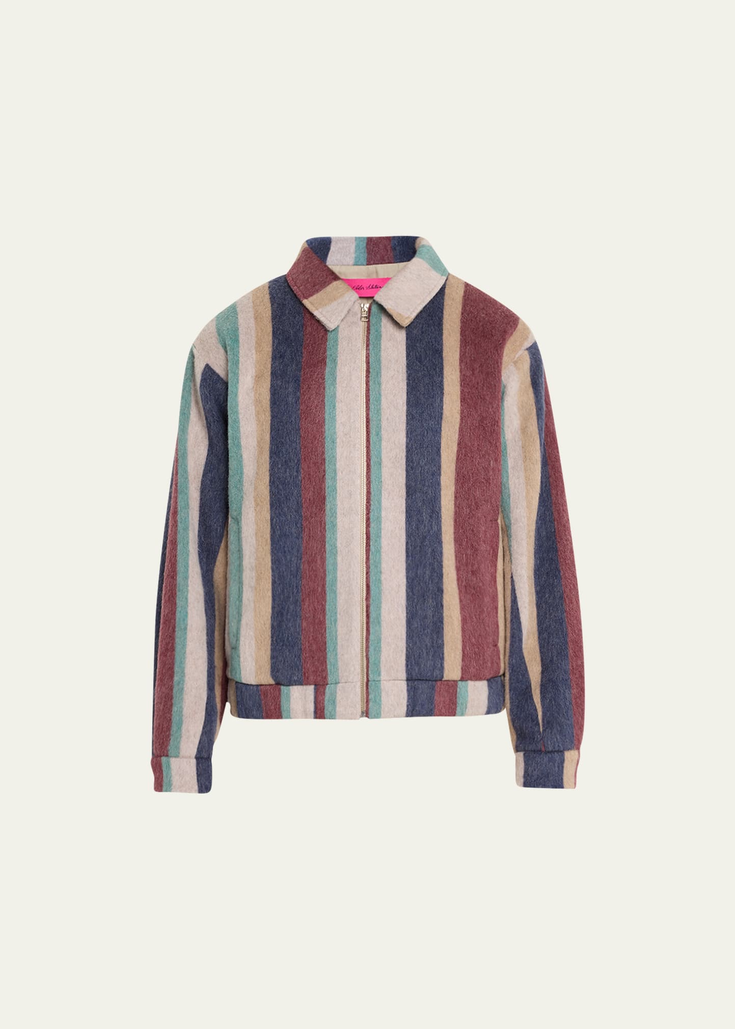 Shop The Elder Statesman Men's Multicolor Striped Wool-blend Jacket In Brushed Wool Stri