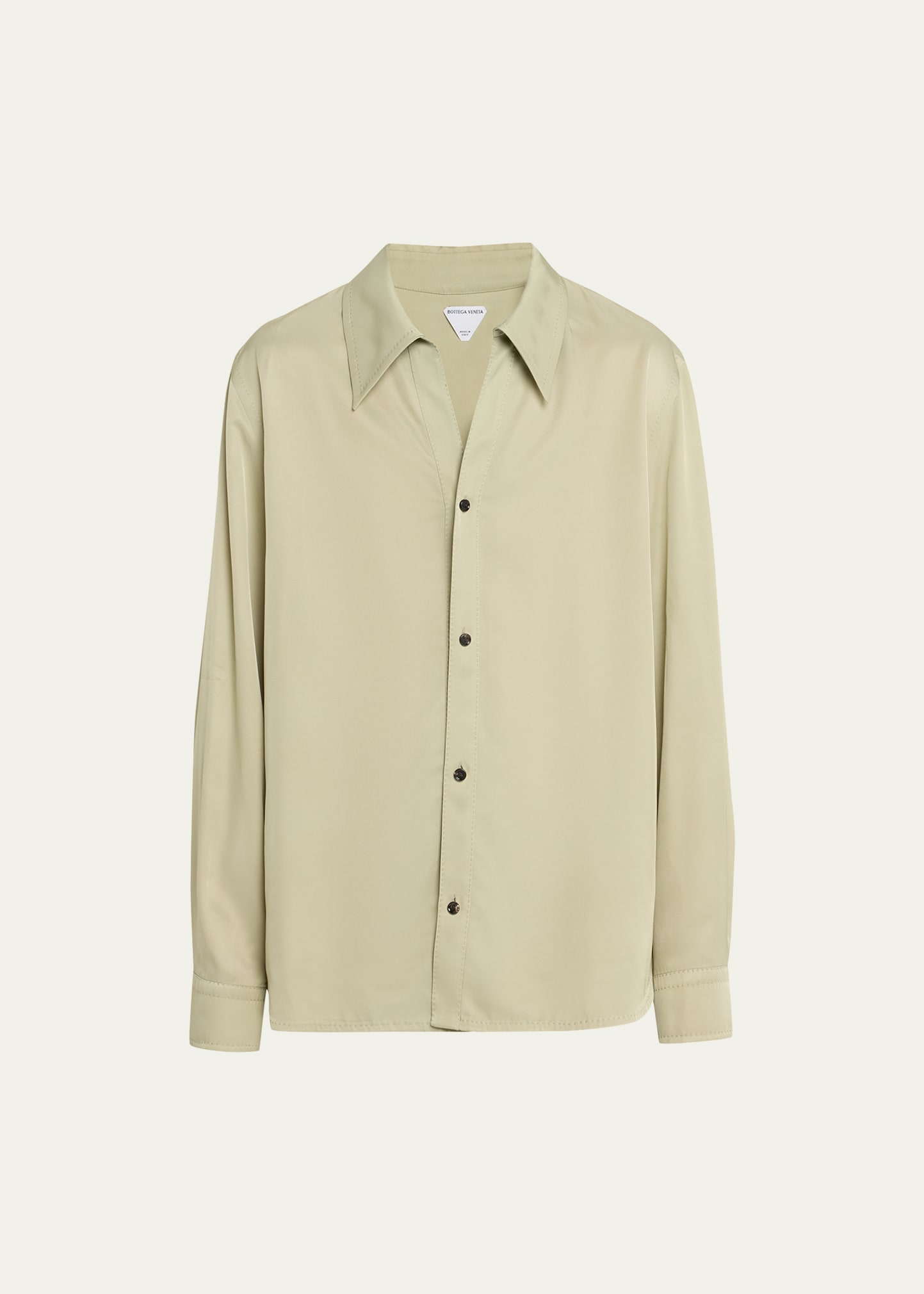 Bottega Veneta Men's Viscose Twill Button-down Shirt In Neutral