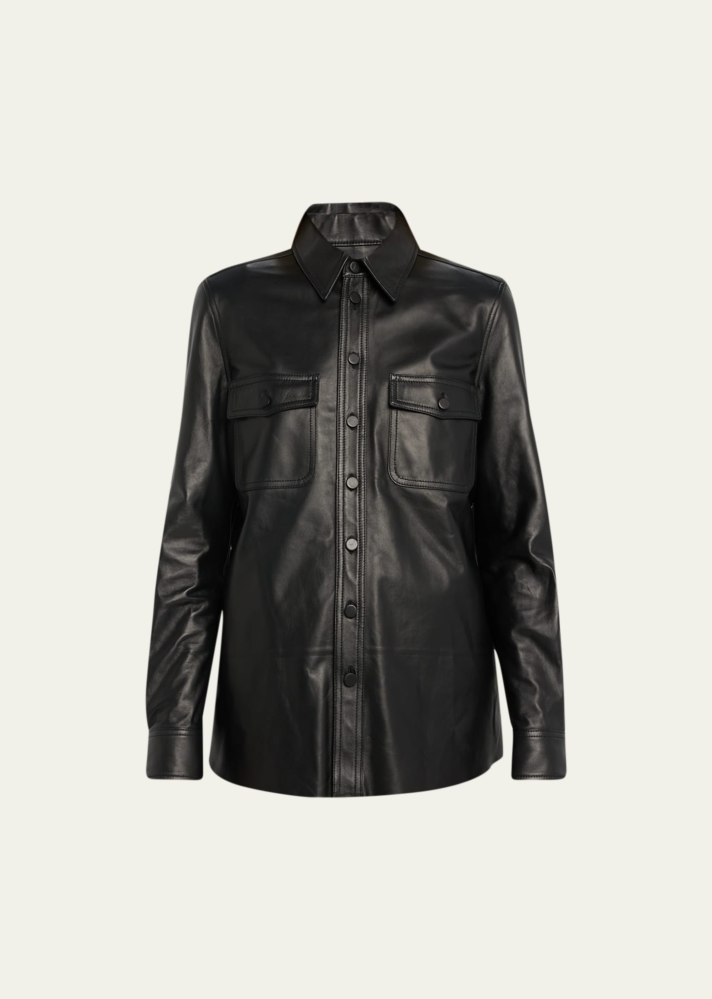 Gabriela Hearst John Austin Leather Jacket In Black