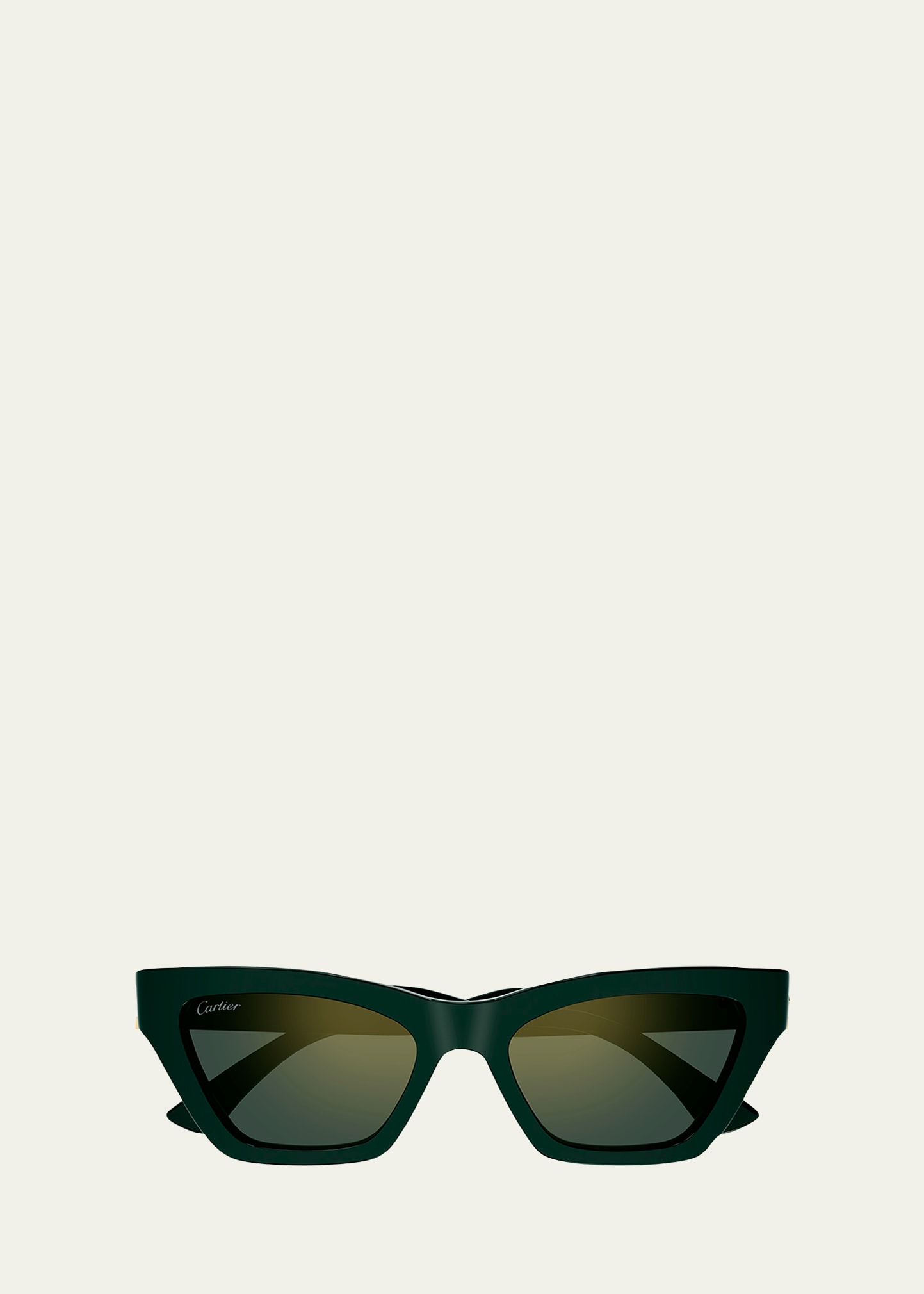 Cartier Logo Acetate Cat-eye Sunglasses In Green