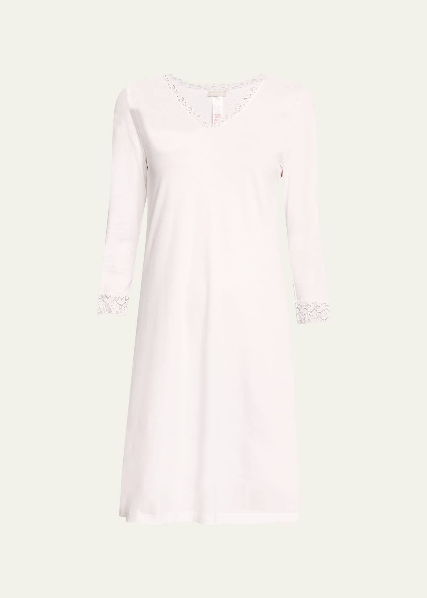 Hanro Moments Lace-trim Cotton Nightgown In White