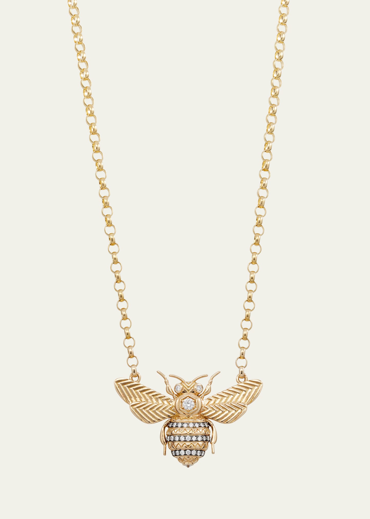 Mini Bee Pendant Necklace with Diamonds