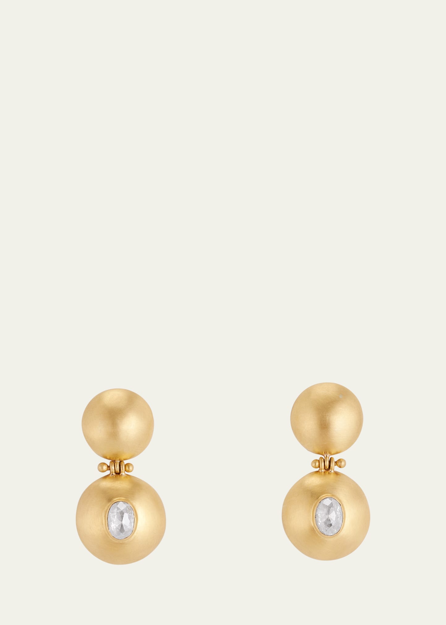 Small Diamond Bulla Hook Earrings