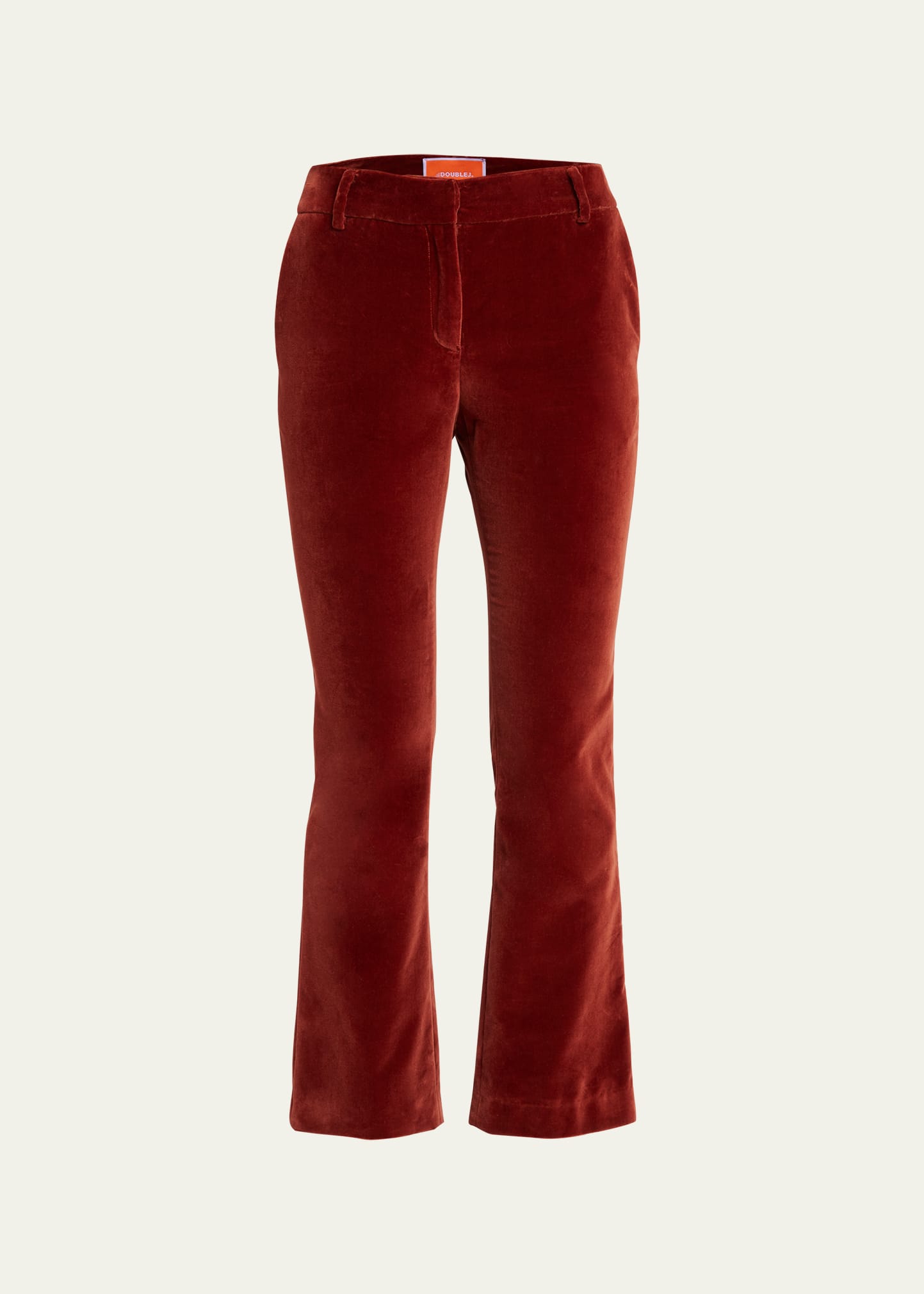 La Doublej 24 7 Pants Velvet Boot-cut Pants In Medium Brown