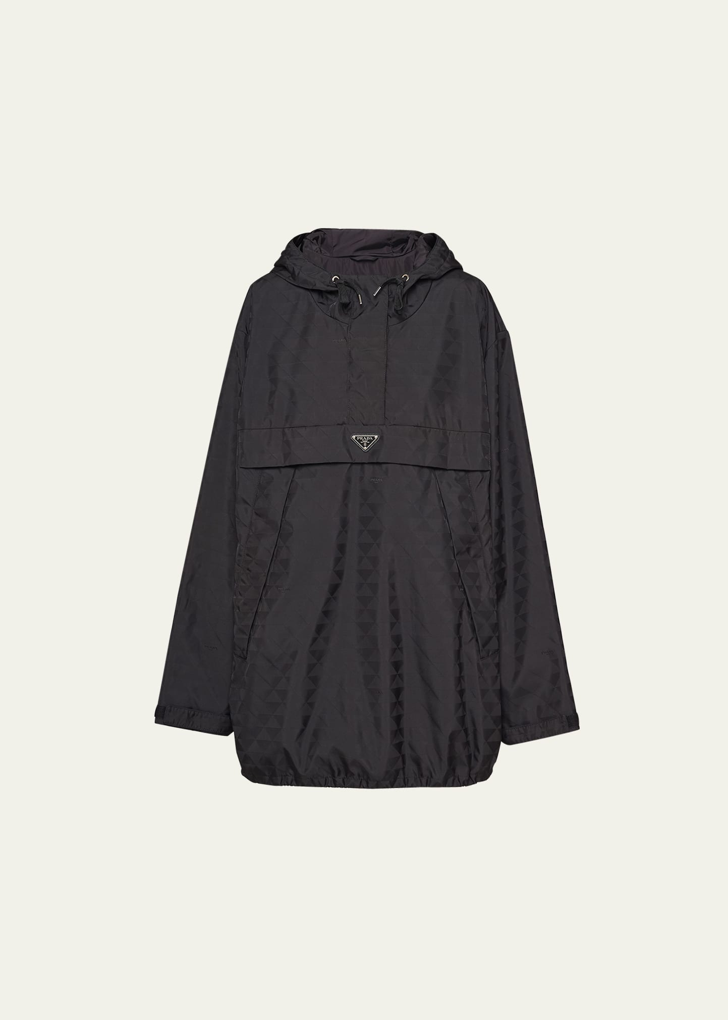 Shop Prada Printed Nylon Pullover Windbreaker In F0002 Nero