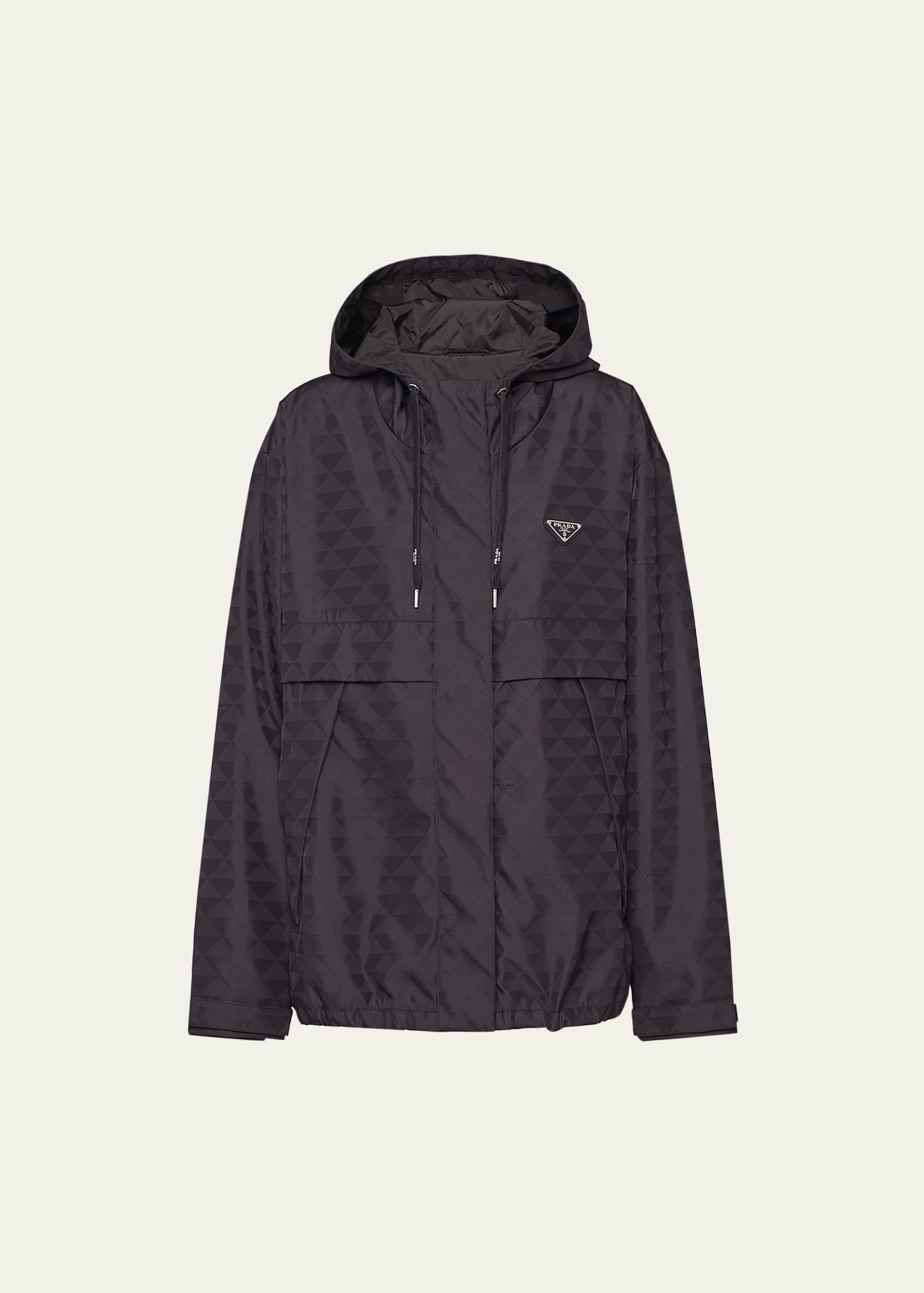 Shop Prada Printed Nylon Zip-front Jacket In F0002 Nero