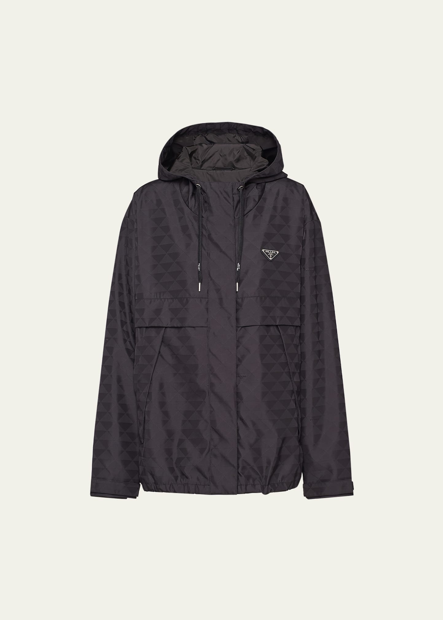 Prada Printed Nylon Blouson Jacket In F0002 Nero