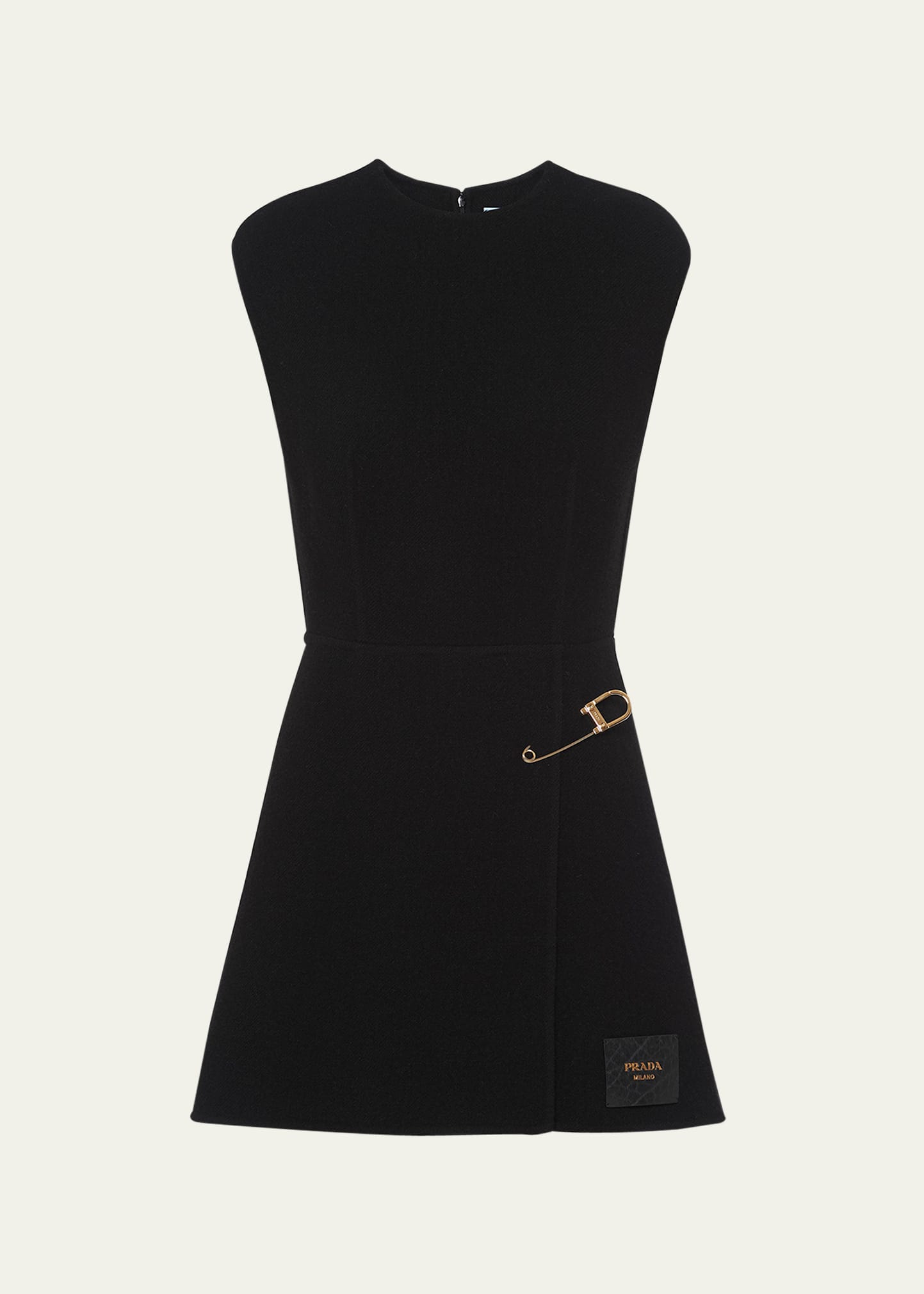 knee length dresses for ladies Prada Slate Gray Wool Mini-Dress  SANDS