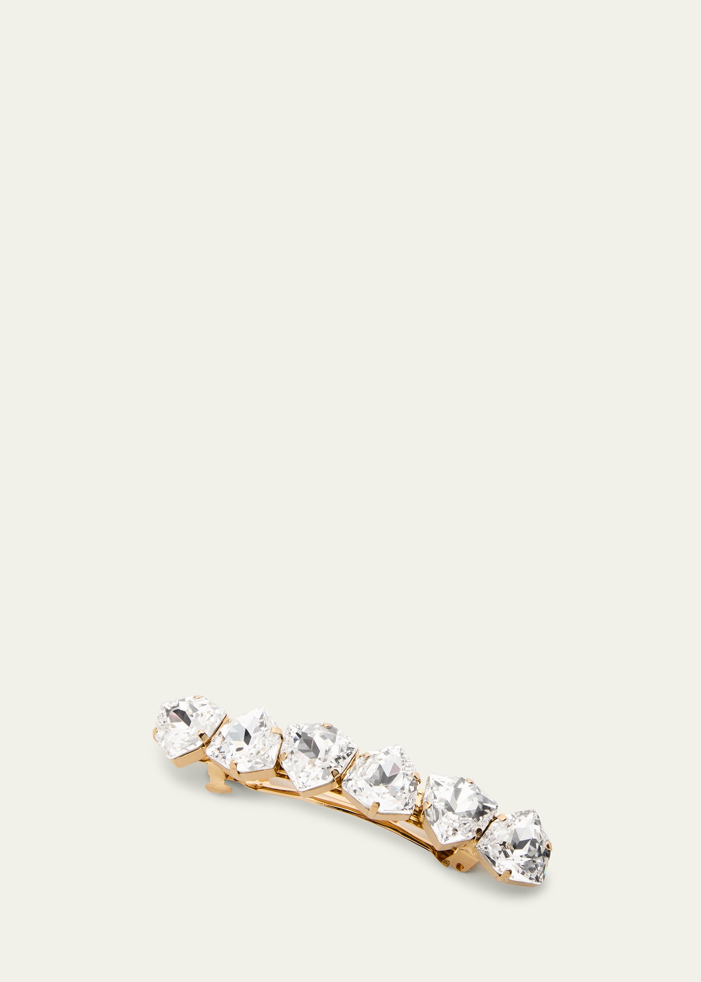 The Finest Accessories Teardrop Crystal Barrette In Crystal/gold