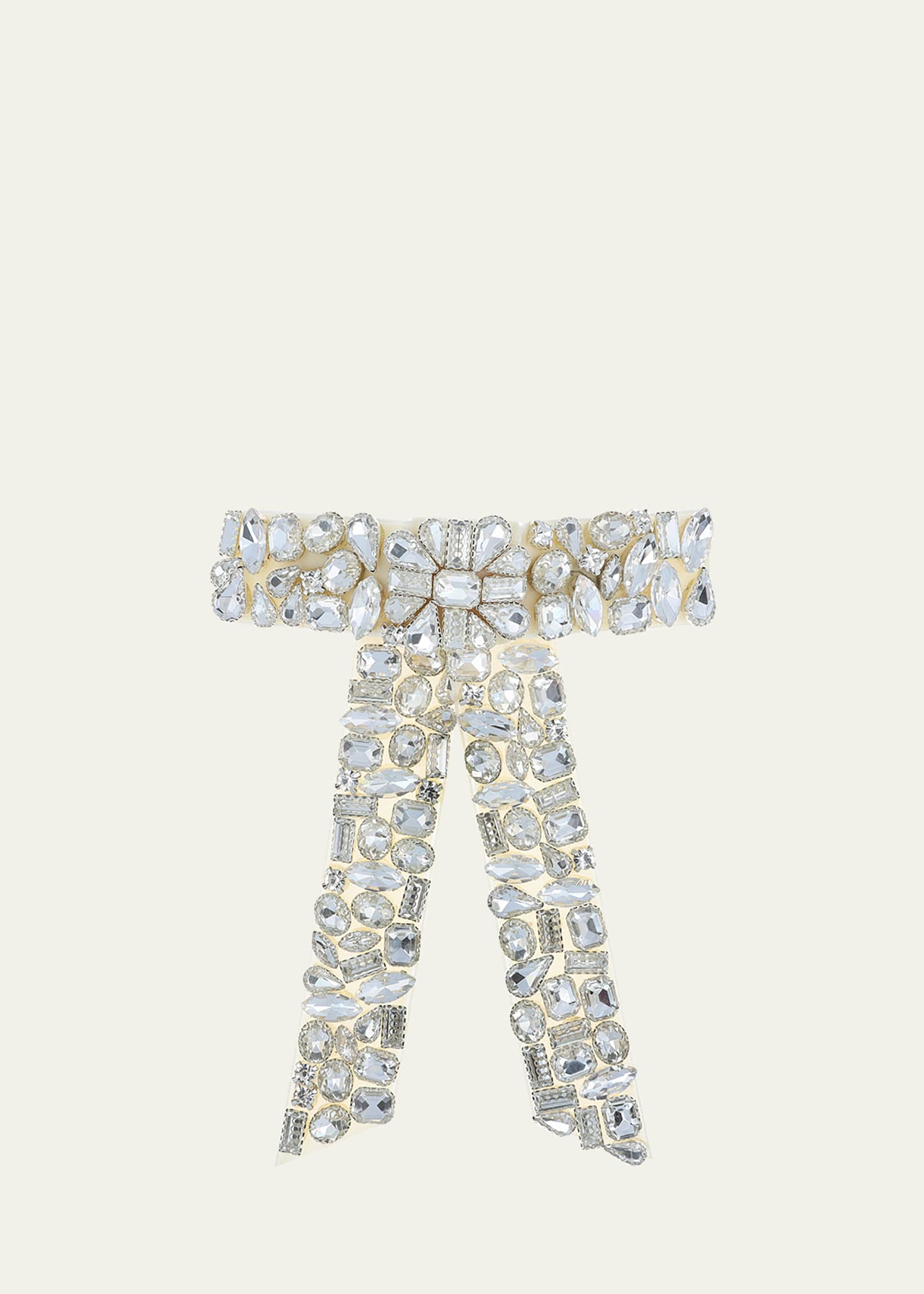 L Erickson Melanie Embellished Bow Barrette In Crystal
