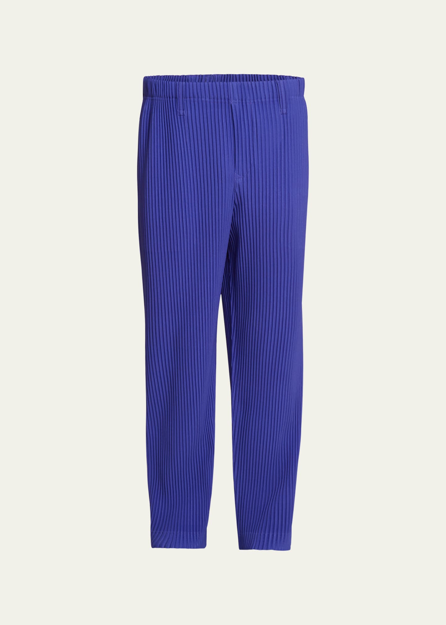 Shop Issey Miyake Men's Pleated Polyester Pants In Viola Violet