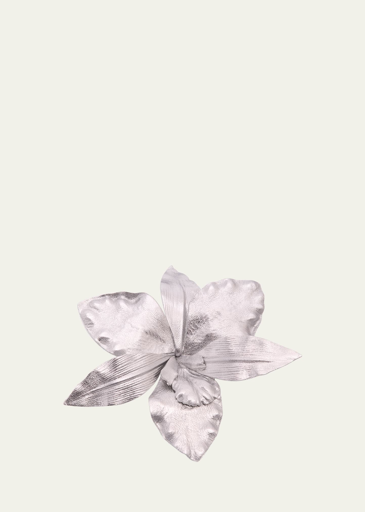 Silver Orchid Barrette