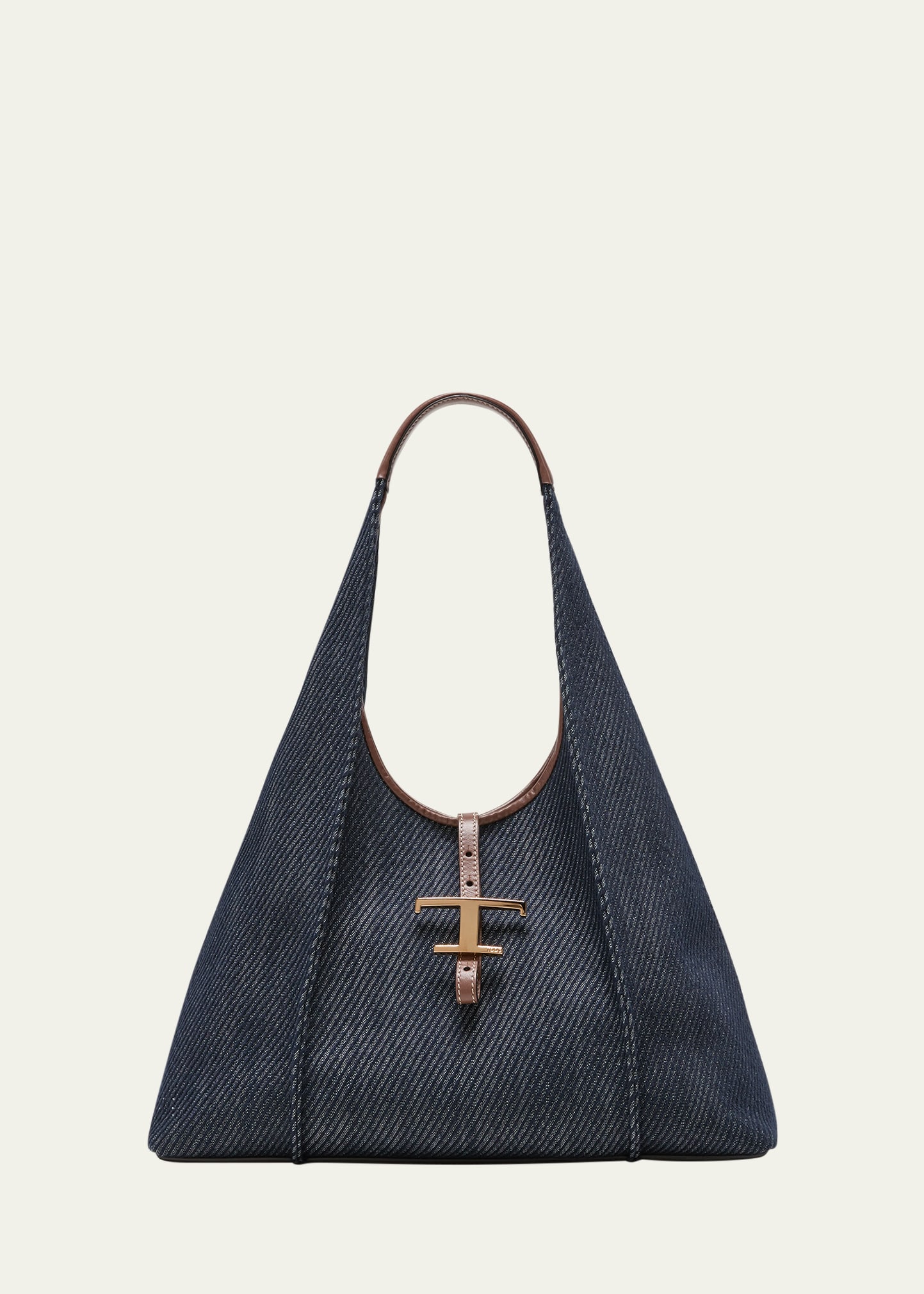 Tod's Tsb Maxi Denim Shoulder Bag In U801 Blu S602 Mar