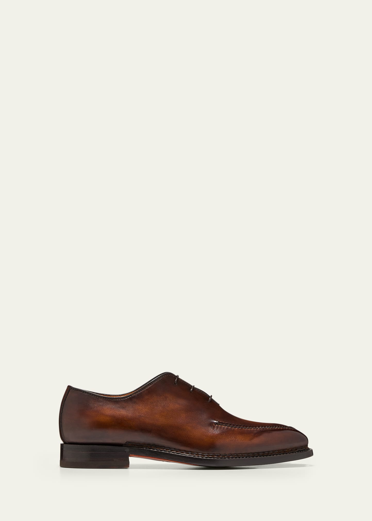 Men's Cellini Apron-Toe Leather Oxfords