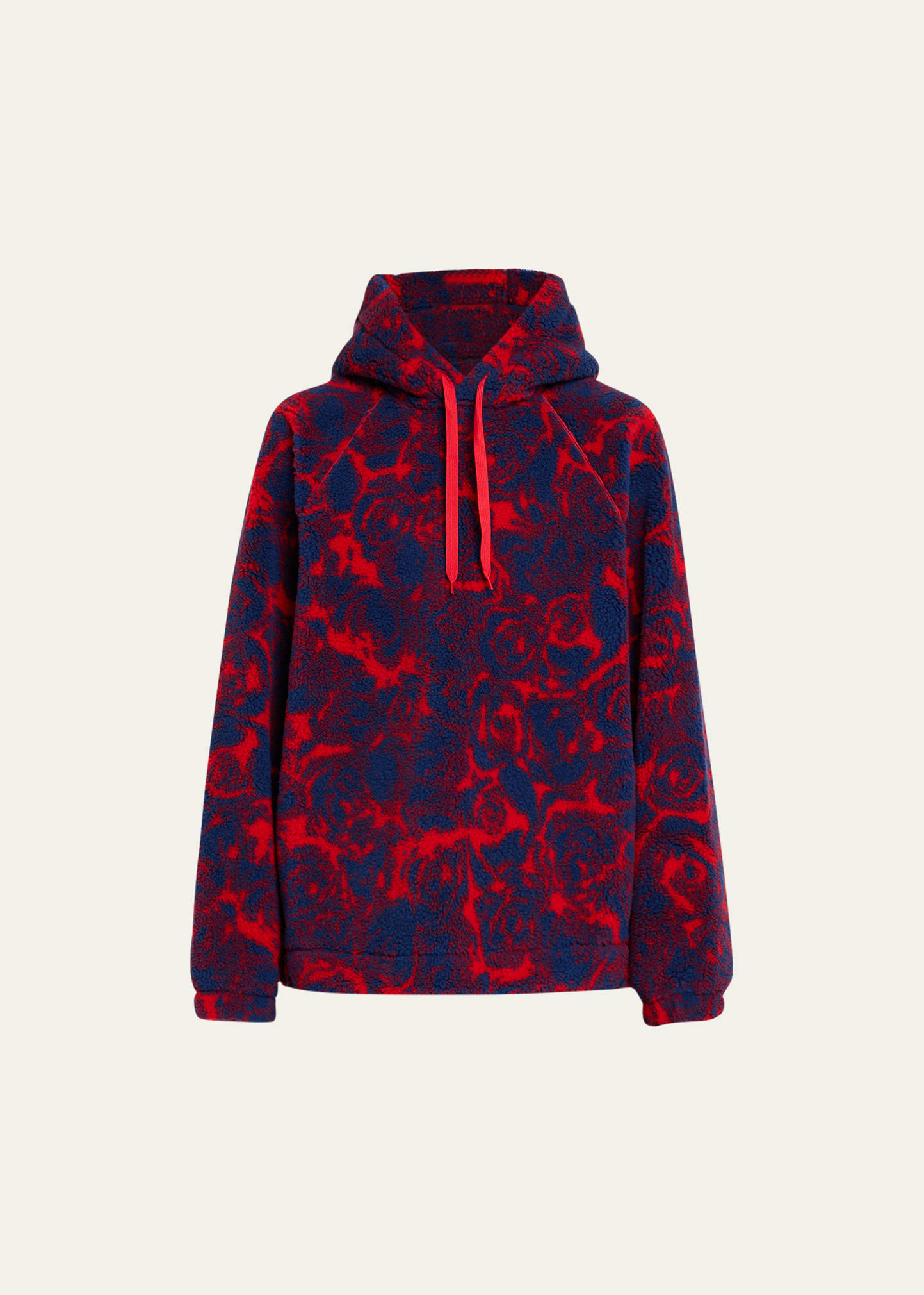 Shop Burberry Men's Rose-print Fleece Hoodie In Pillar Ip Pattern