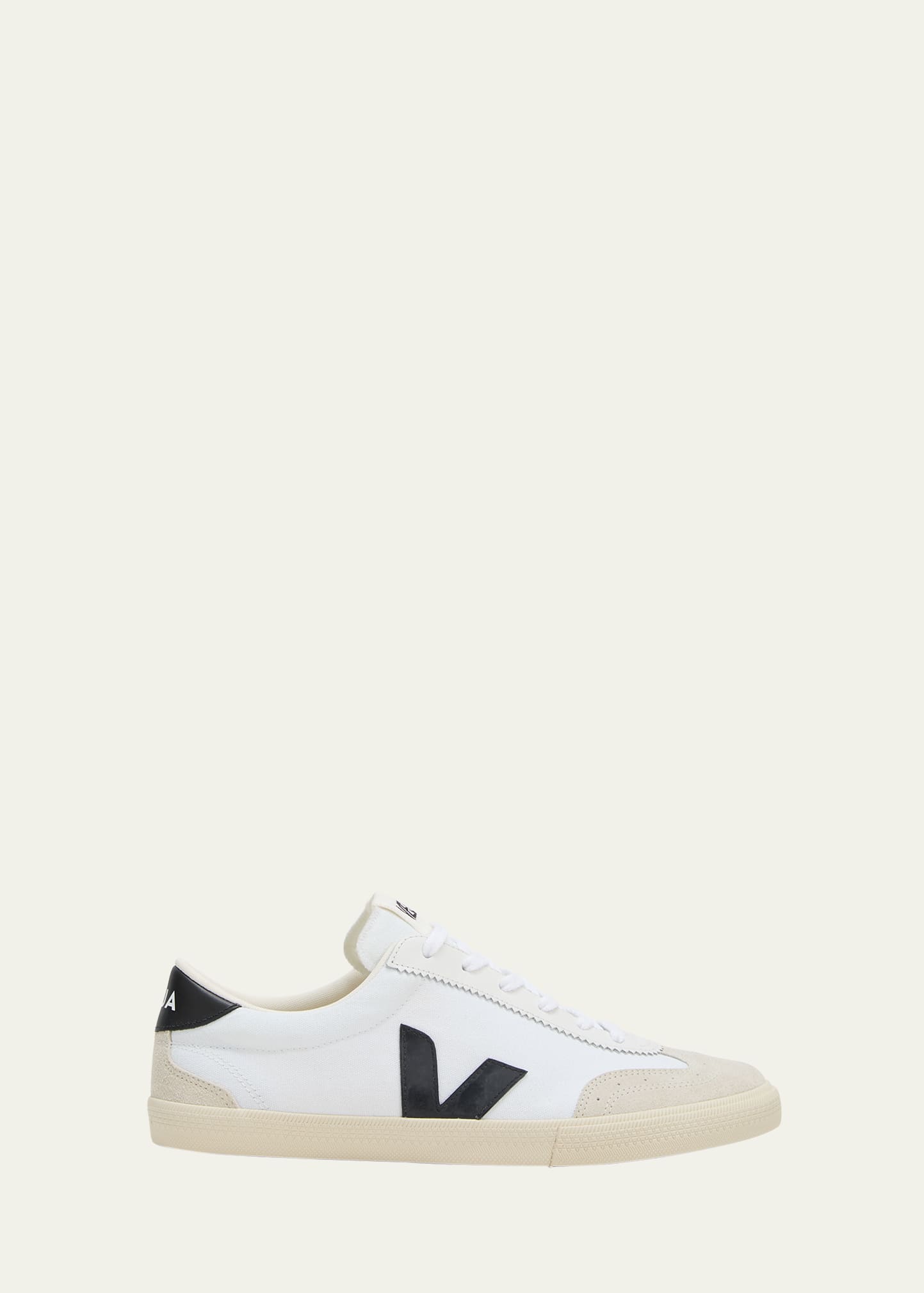 Veja Men's Volley Canvas Low-top Sneakers In White/black
