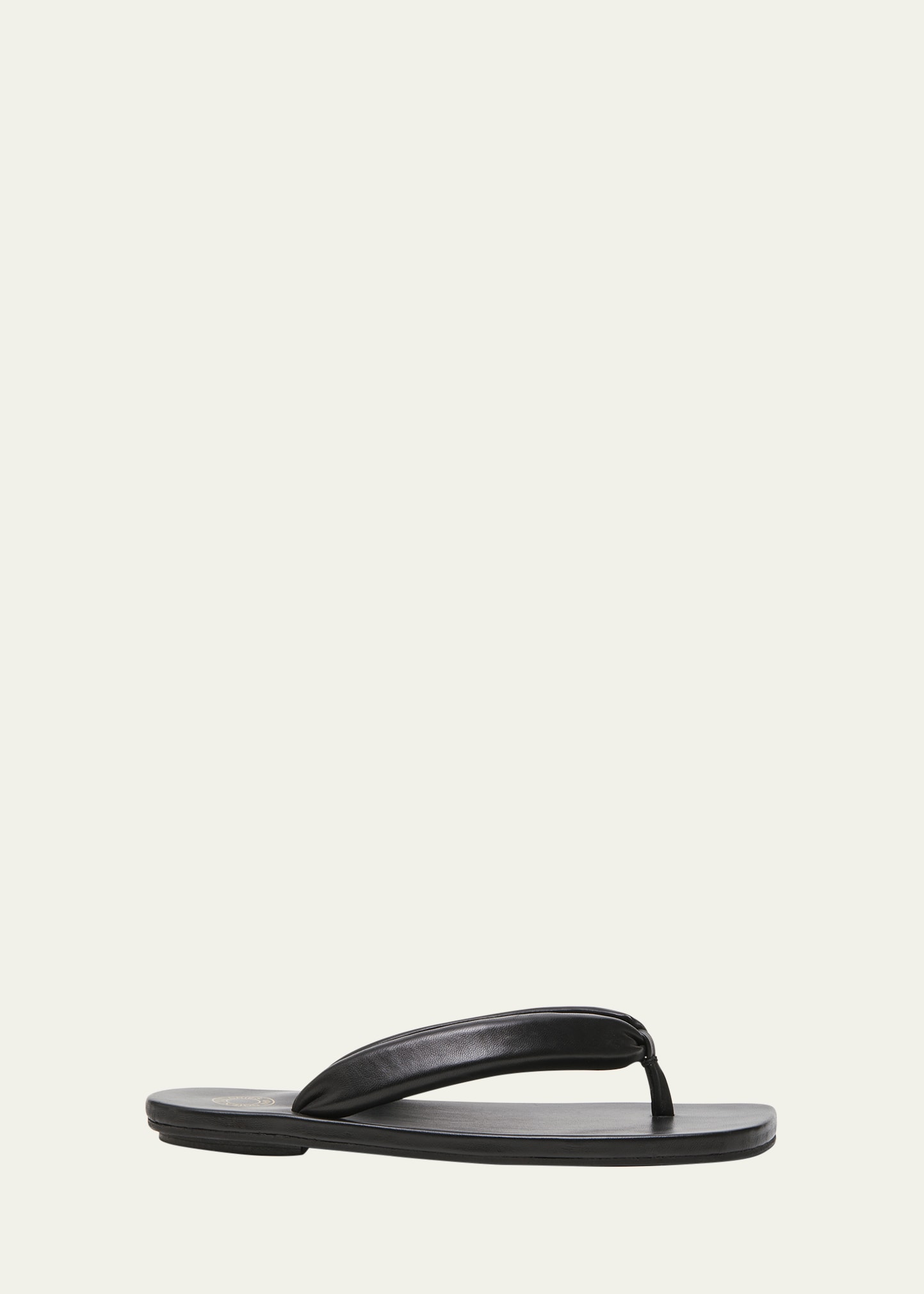 Dries Van Noten Black Padded Flip Flops In Black