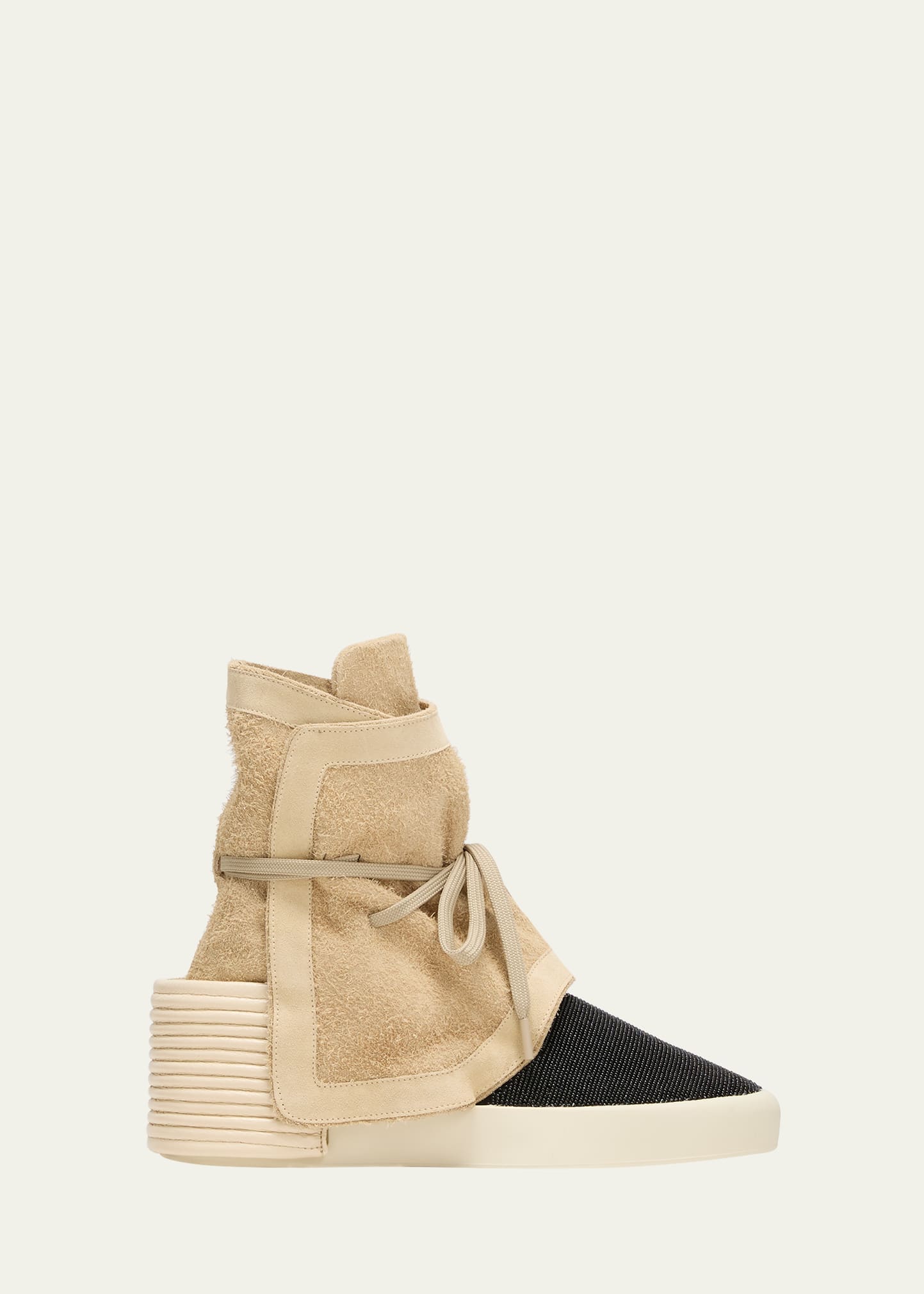 Fear Of God Men's Hairy Suede Moc High-top Sneakers In Natural/black