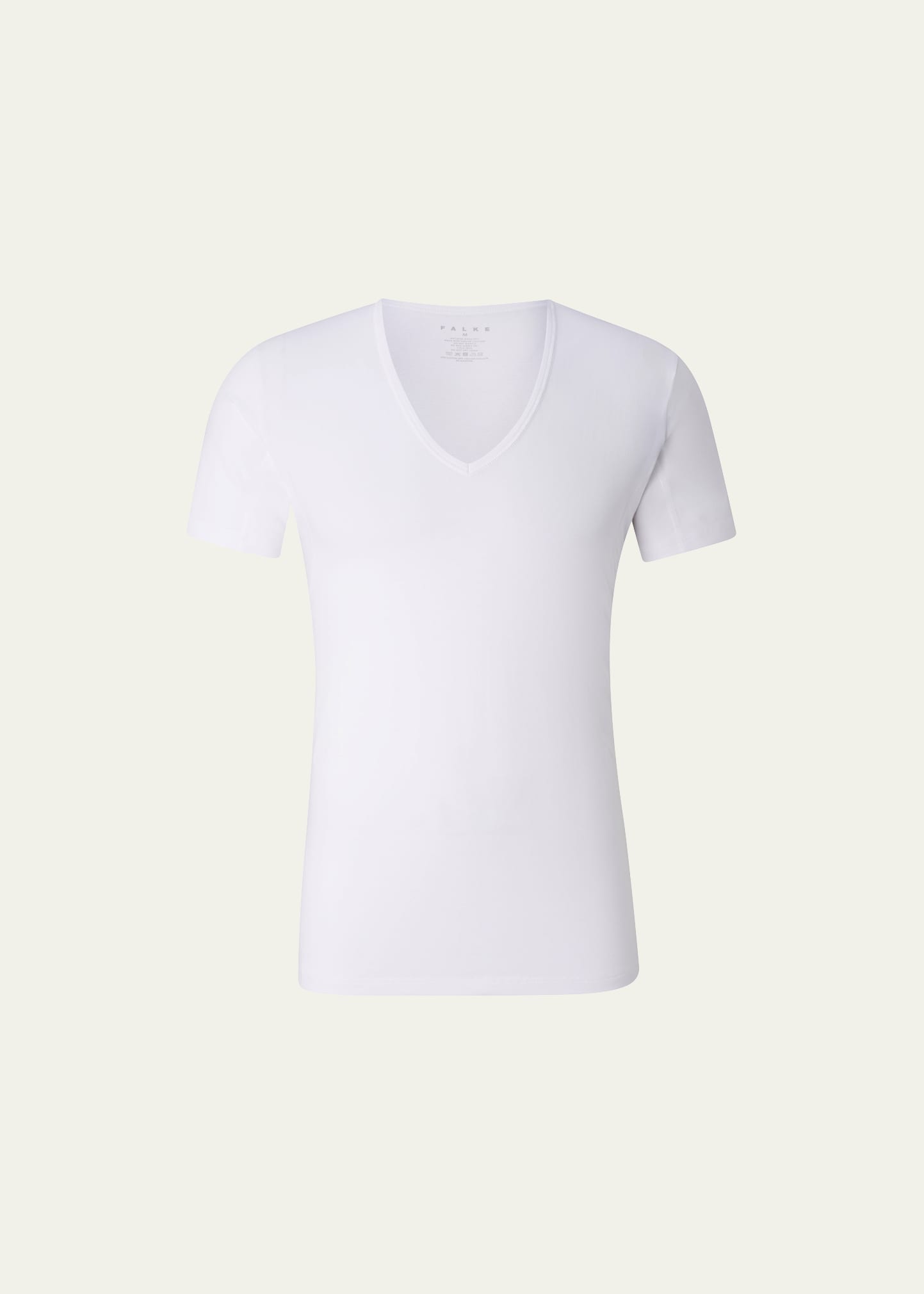 Shop Falke Men's Cotton-stretch V-neck T-shirt In White