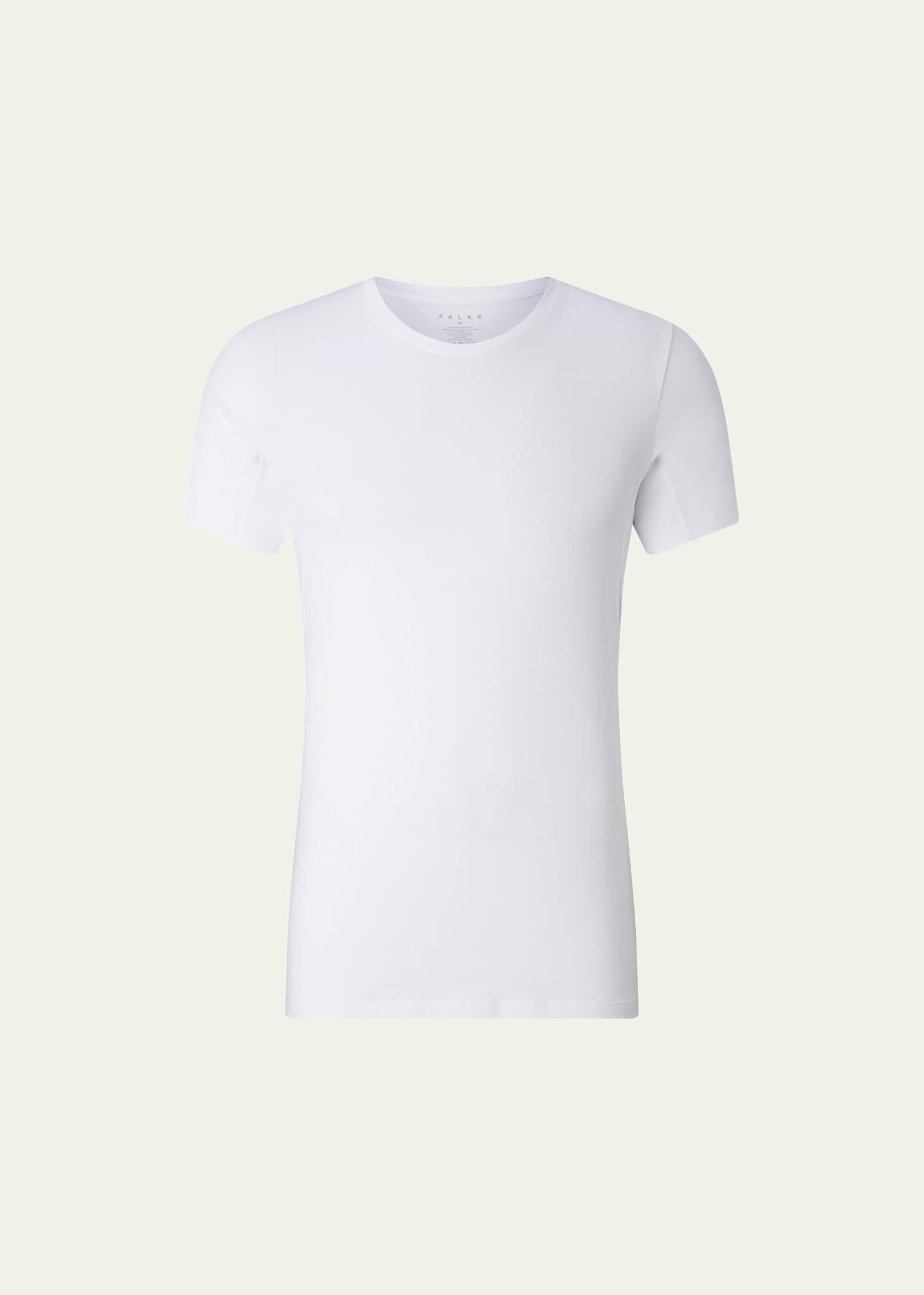 Falke Men's Cotton-stretch Crewneck T-shirt In White
