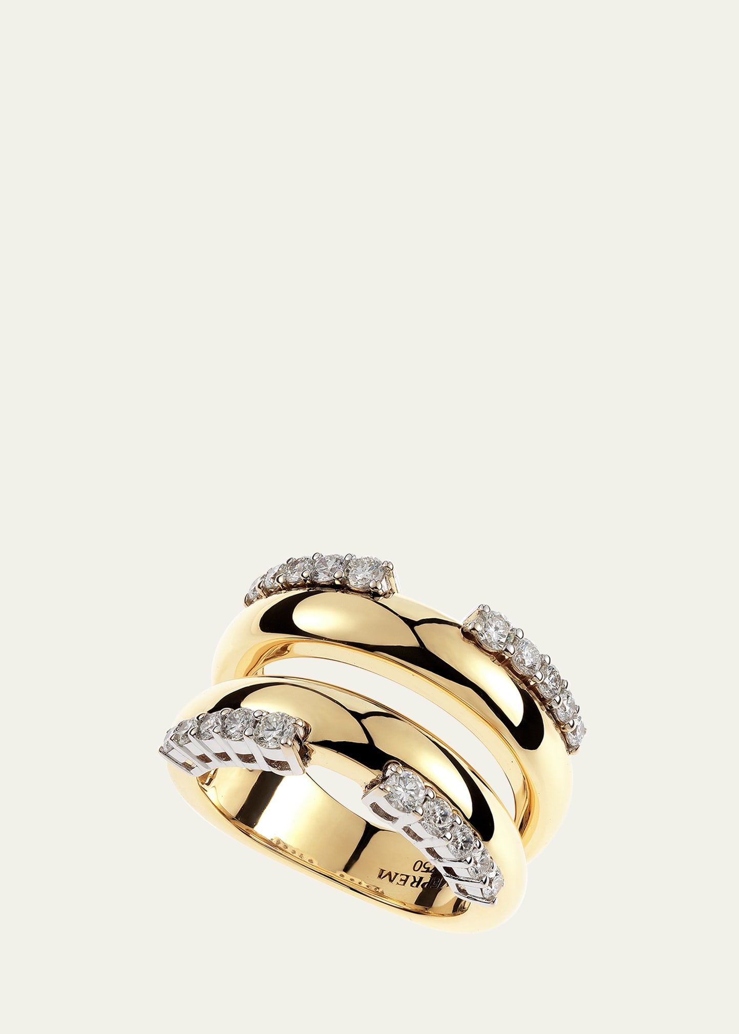 Yeprem Yellow Gold Ring With Diamonds