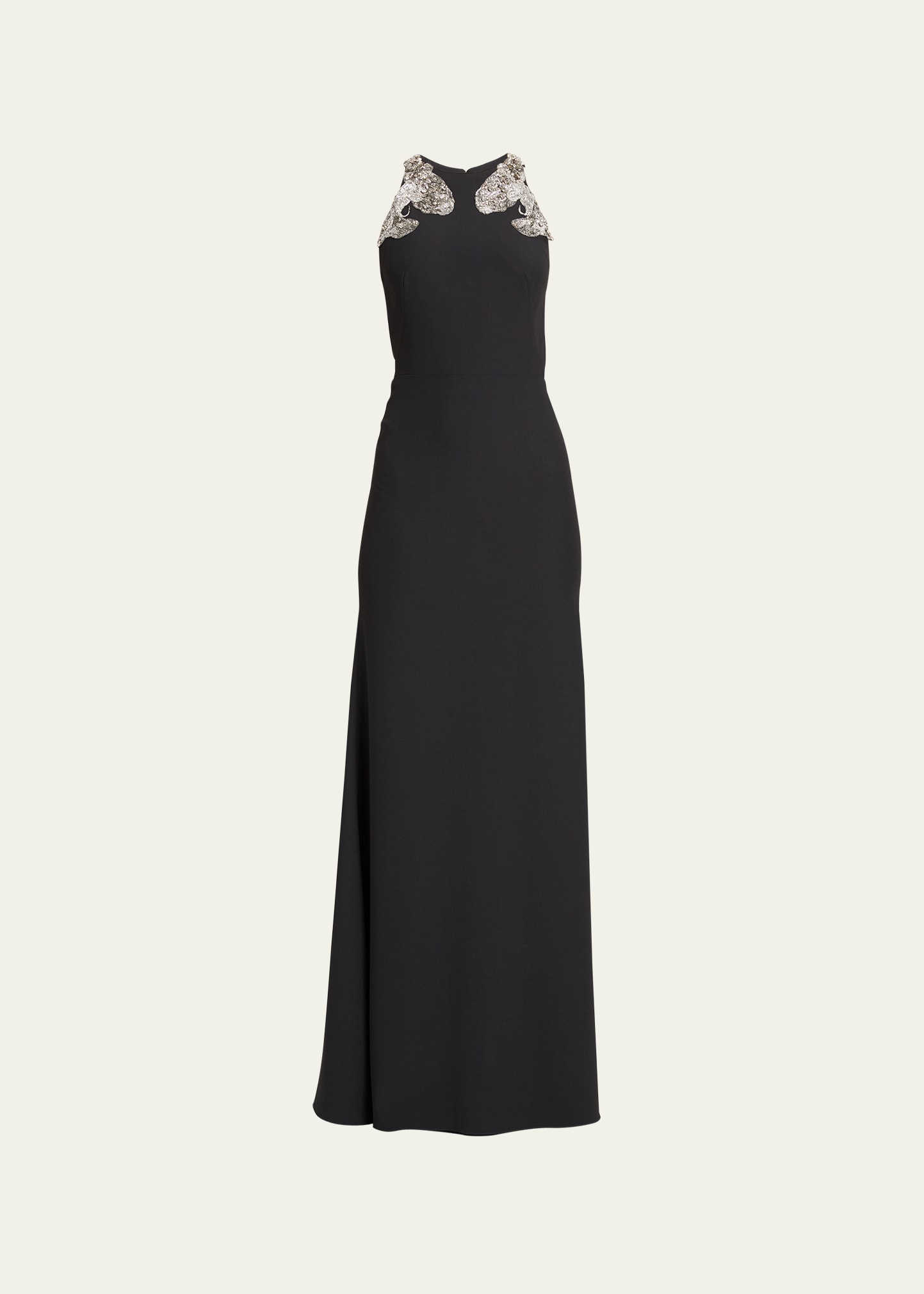 Shop Alexander Mcqueen Crystal Evening Gown In Black