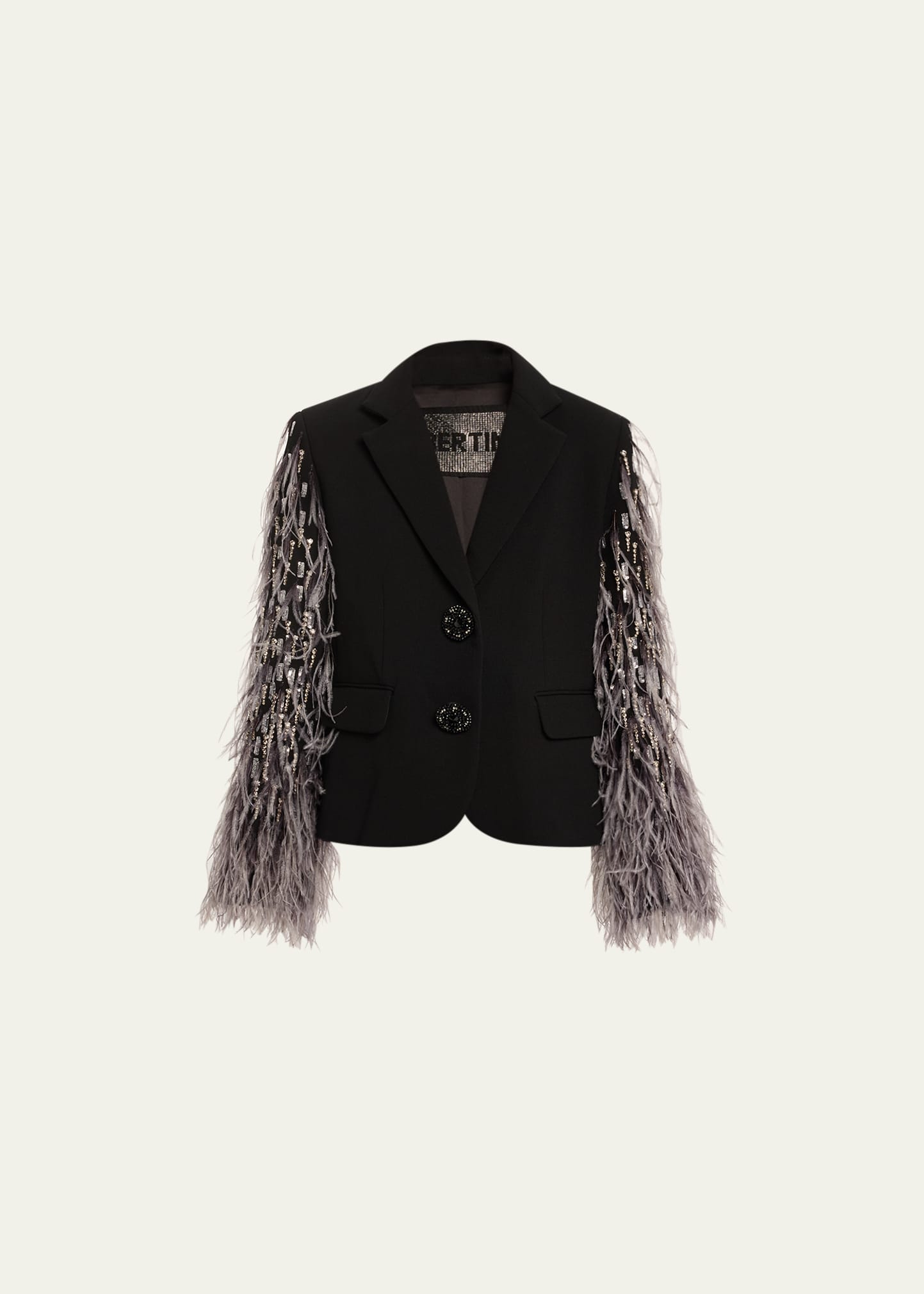 Libertine Across The Universe Blazer Jacket With Embellished Sleeves In Black