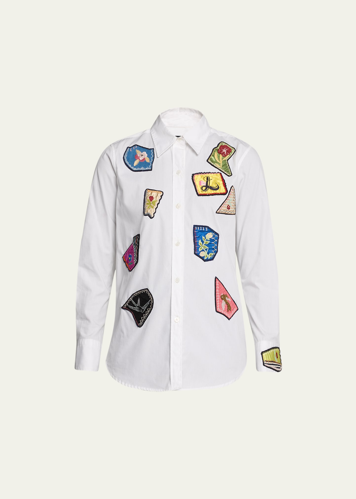 Libertine Lickety Split Patch New Classic Shirt In Wht