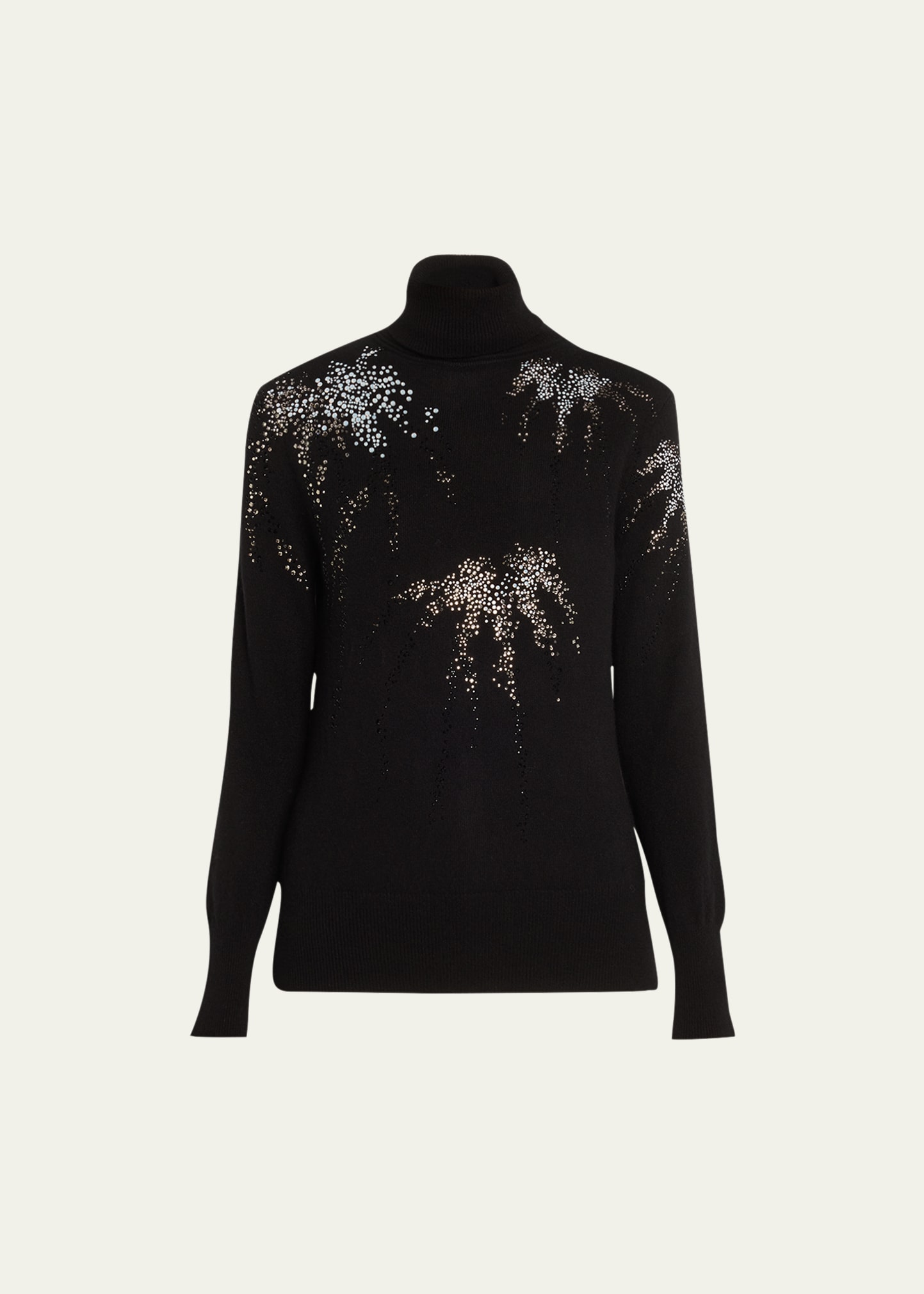 Shop Libertine Aladdin Sane Embellished Cashmere Turtleneck Sweater In Black