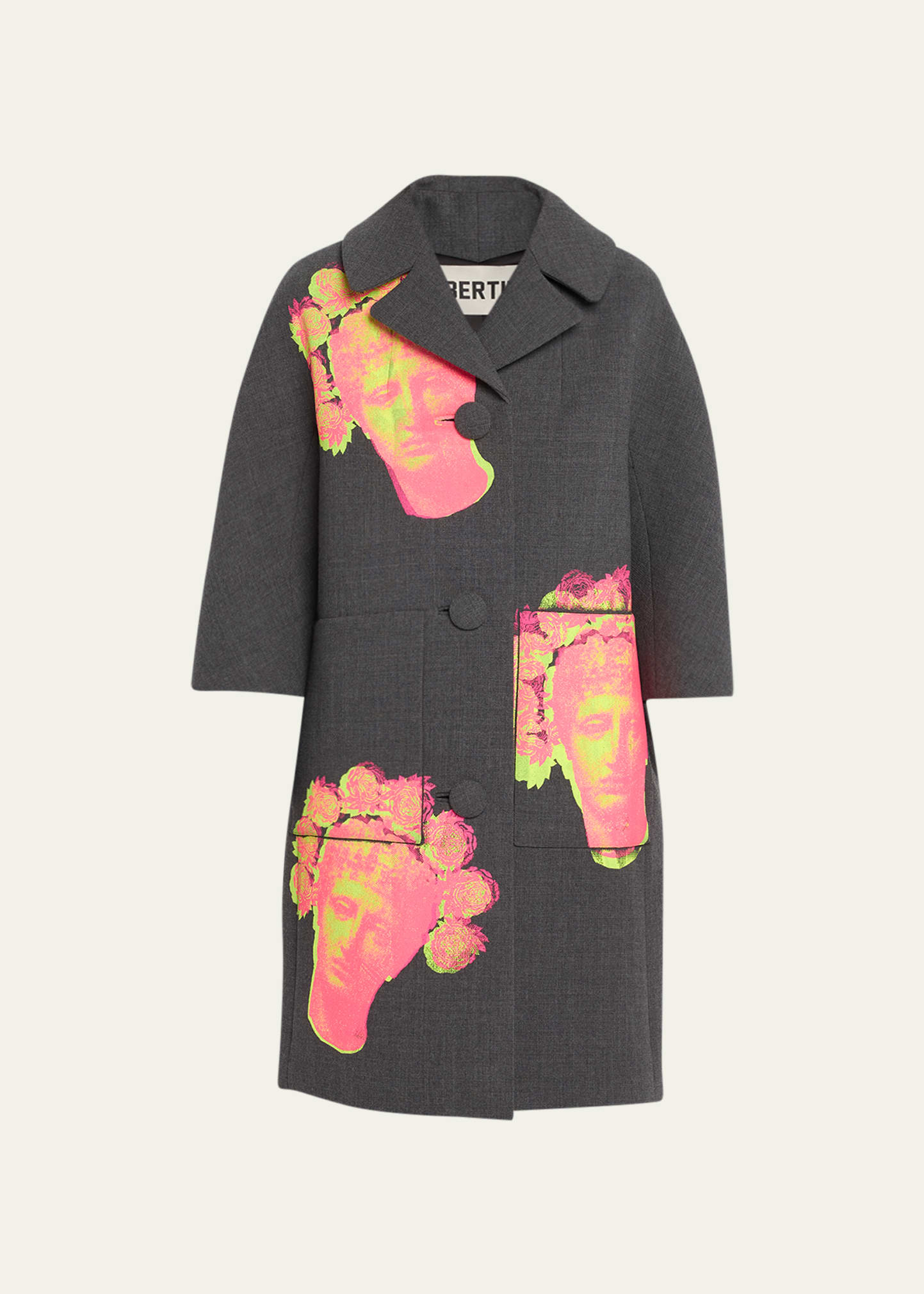 LIBERTINE | Flower Crown Printed Patch Pocket Coat