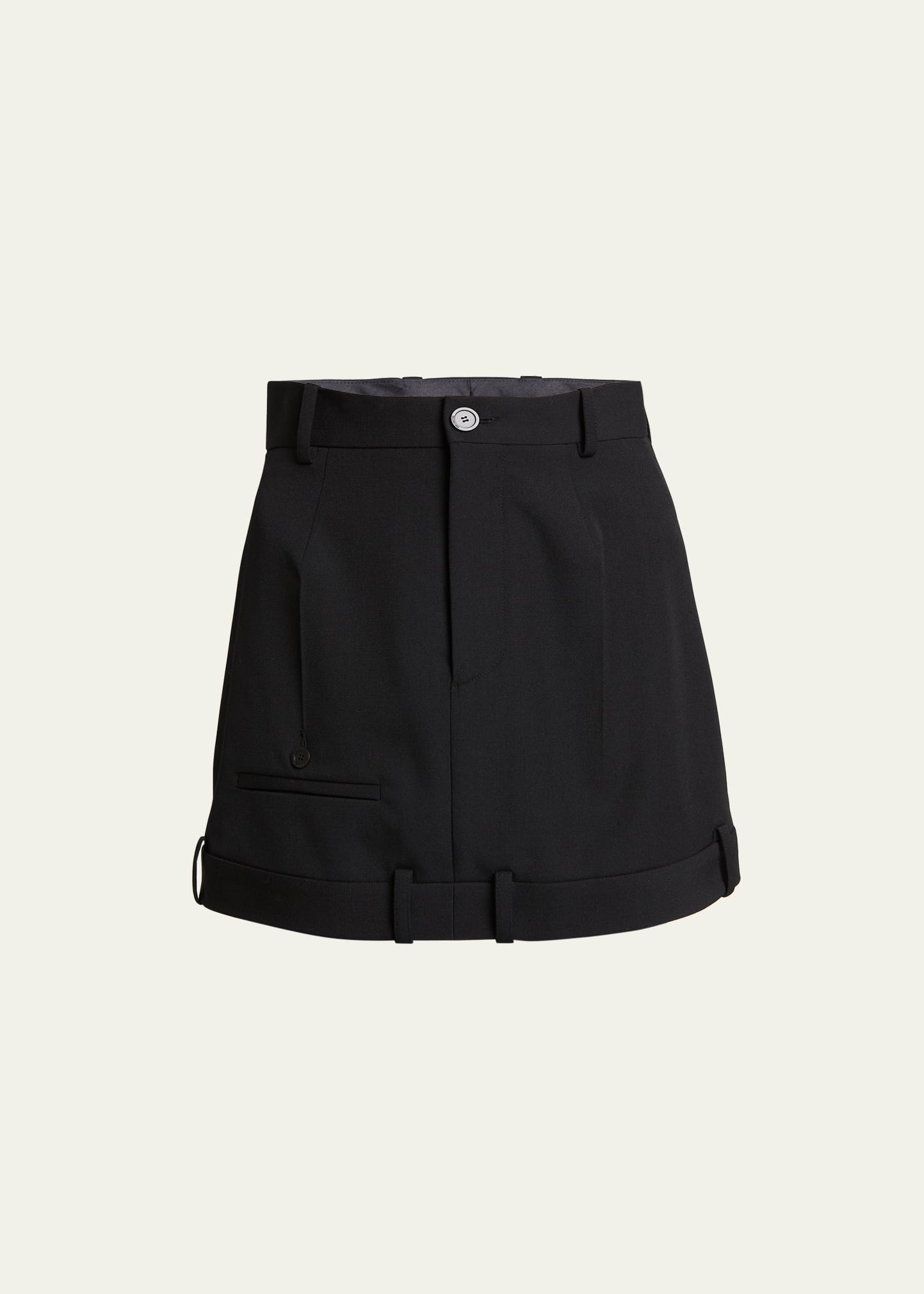 Balenciaga Deconstructed Twill Mini Skirt In Noir