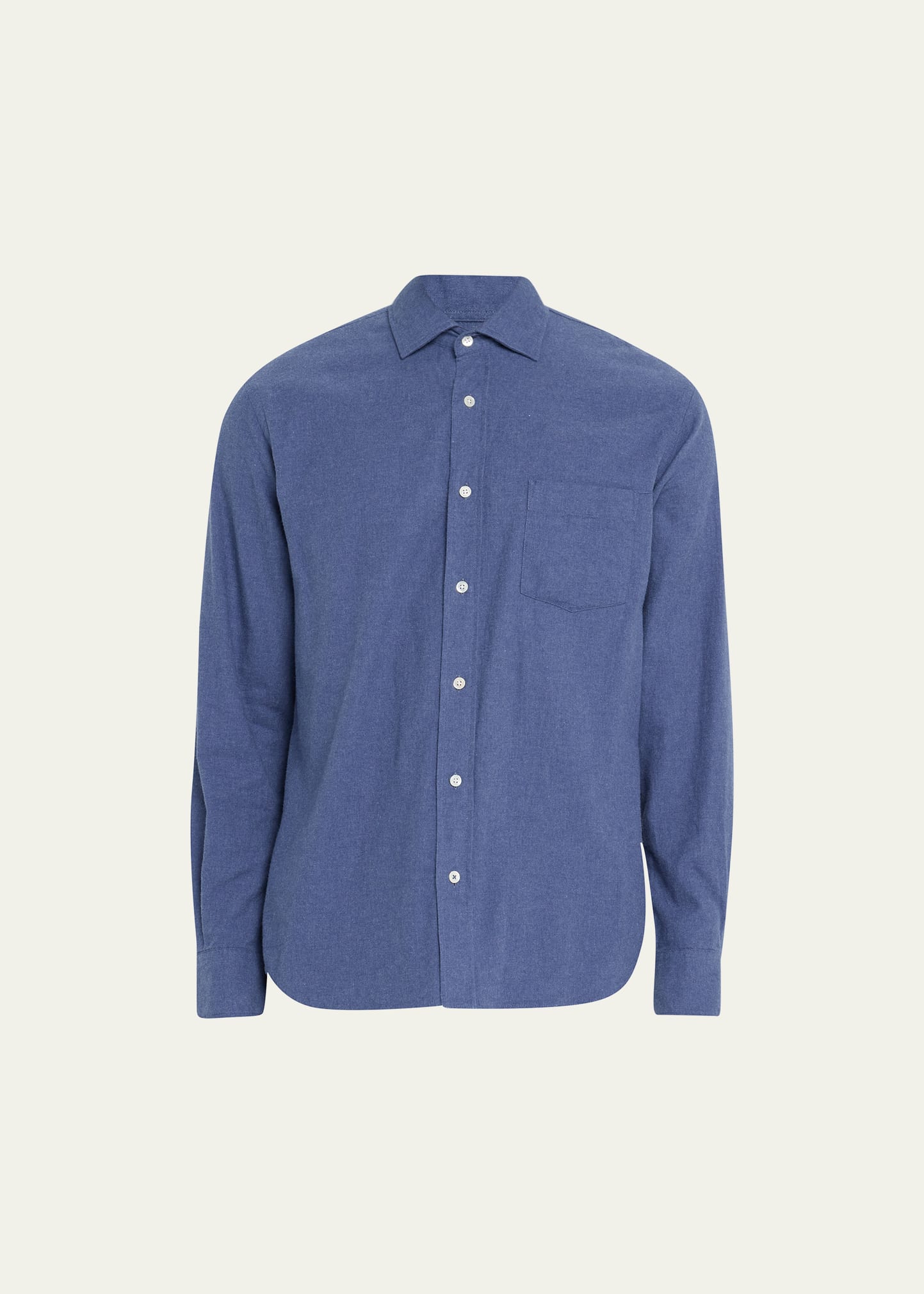 Shop Hartford Men's Paul Melange Flannel Sport Shirt In Blue