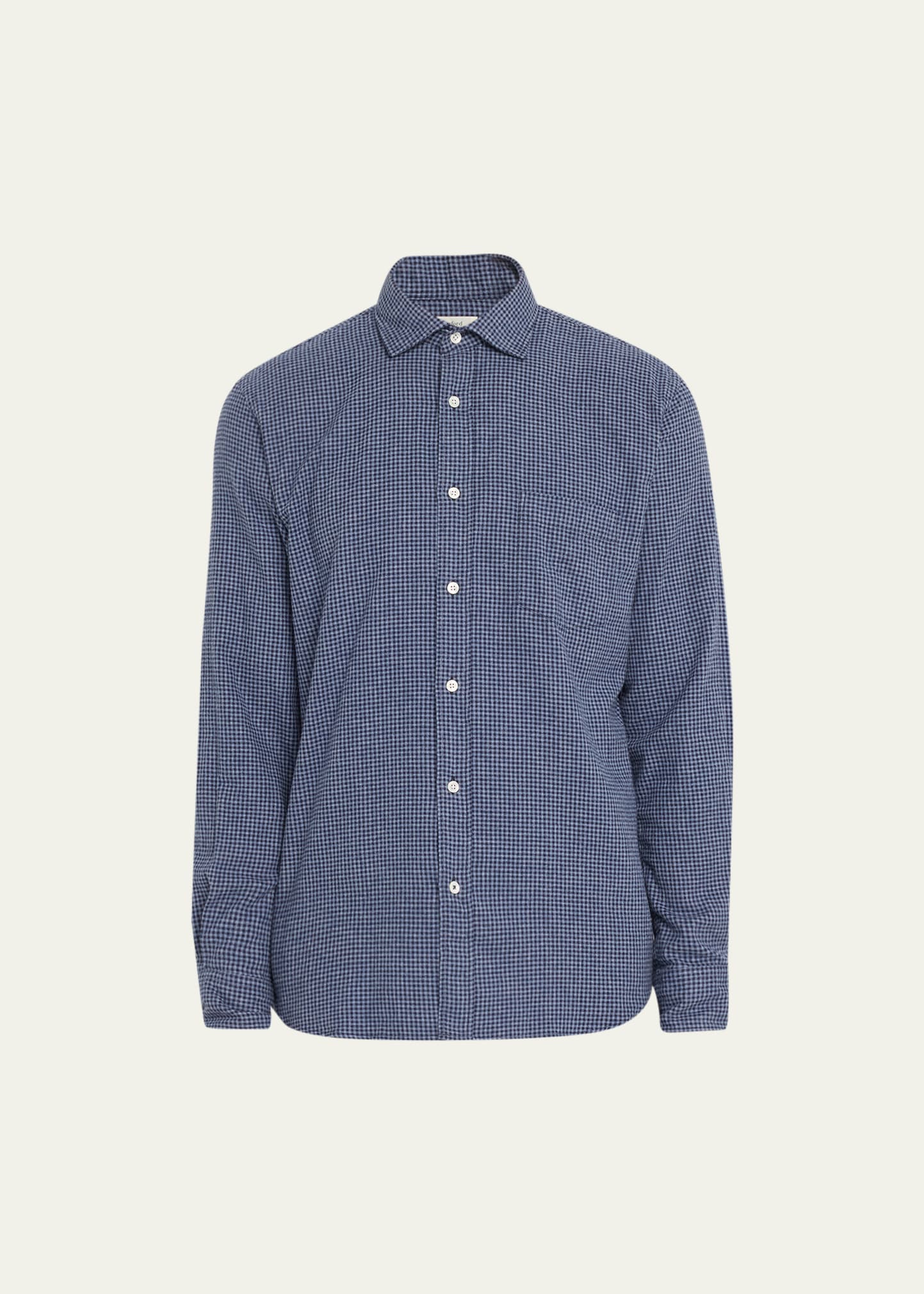 Hartford Men's Paul Gingham Flannel Button-down Shirt In Blue