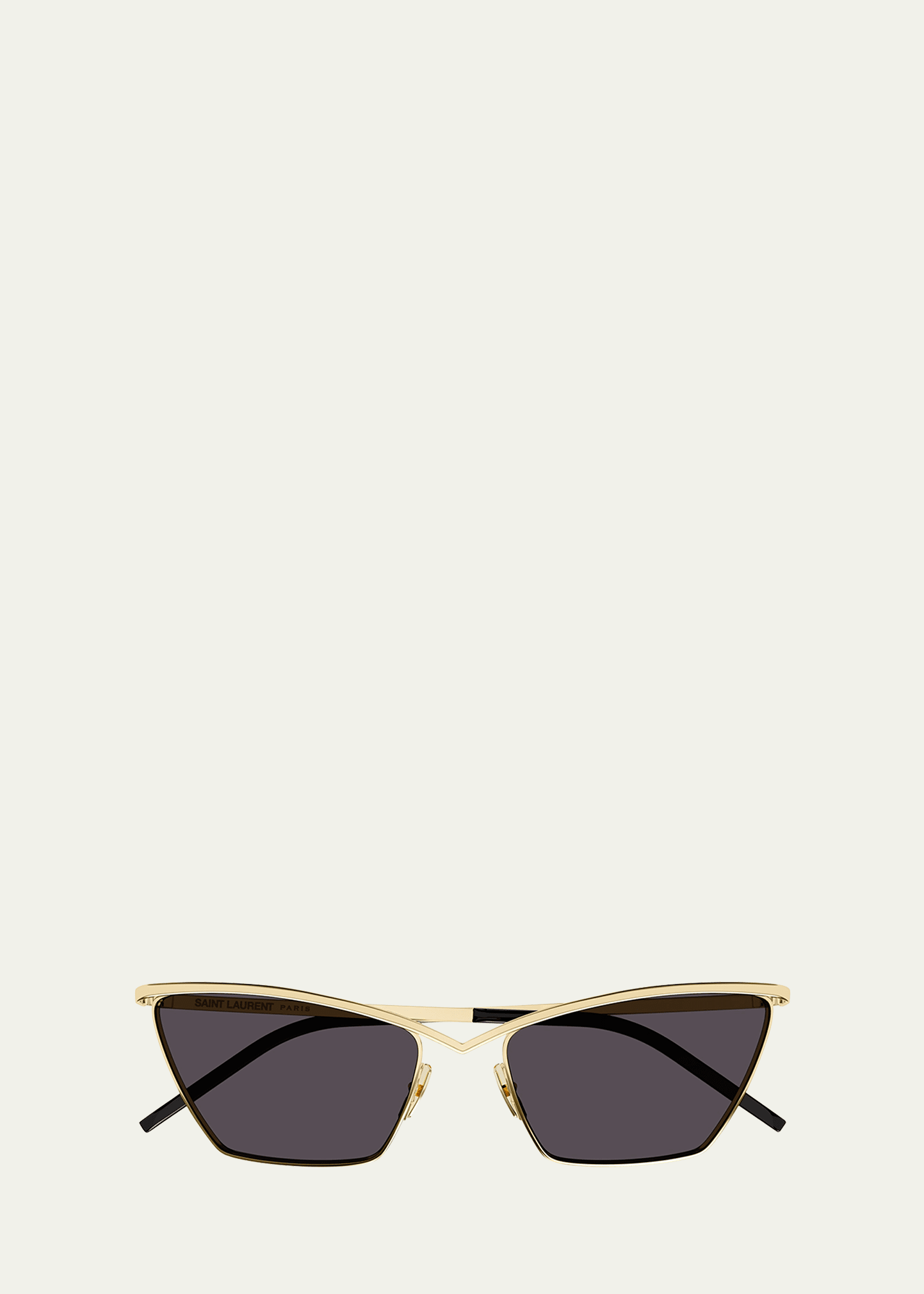 Saint Laurent Metal Cat-eye Sunglasses In Gold