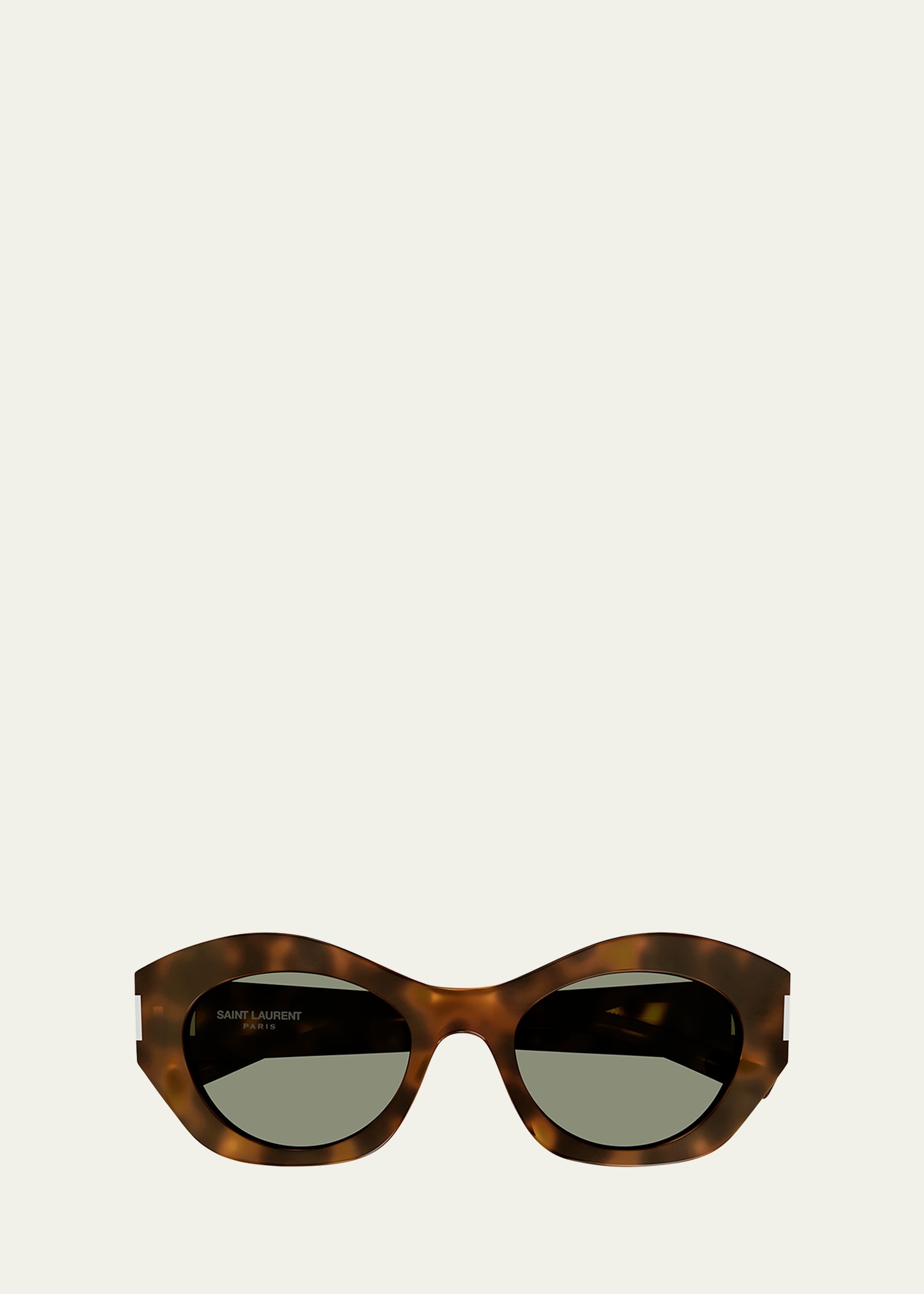 Saint Laurent Logo Acetate Cat-eye Sunglasses In Shiny Medium Hava