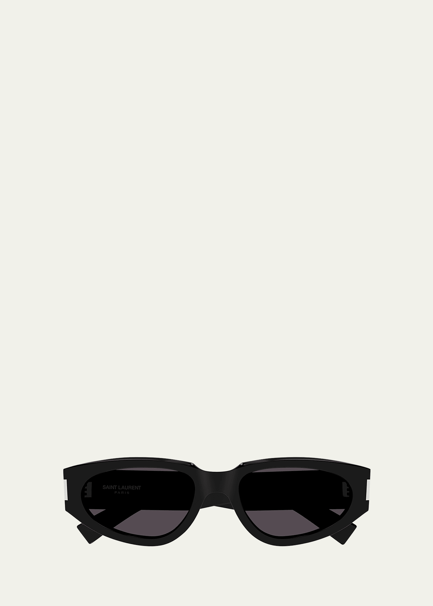 Saint Laurent Engraved Logo Acetate Oval Sunglasses In Black
