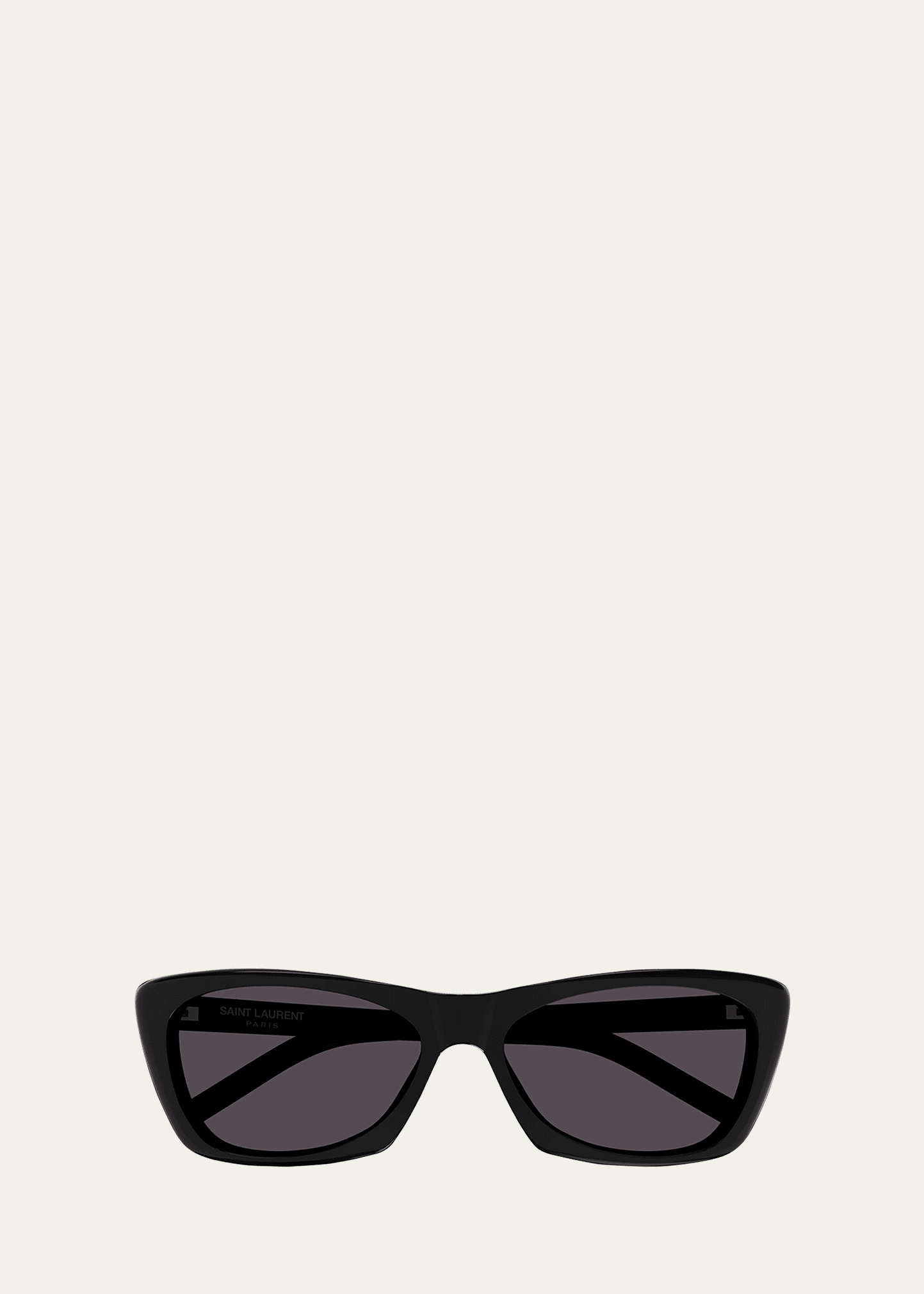 Saint Laurent Sleek Acetate Cat-eye Sunglasses In Black