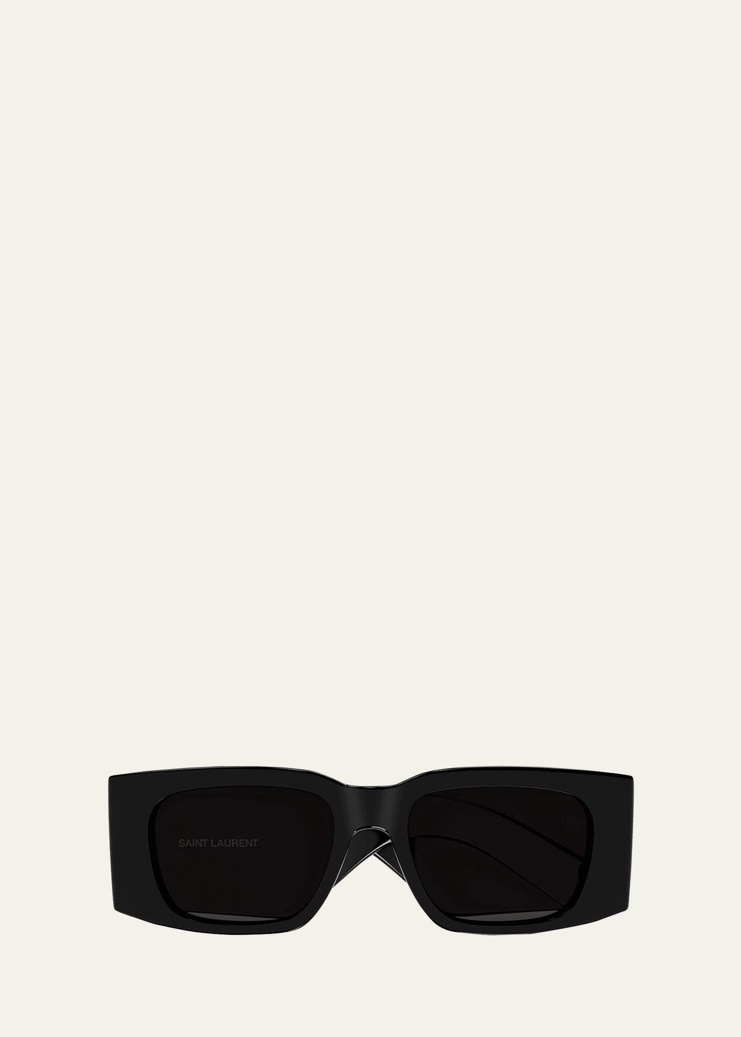 Saint Laurent Micro-logo Acetate Rectangle Sunglasses In Black