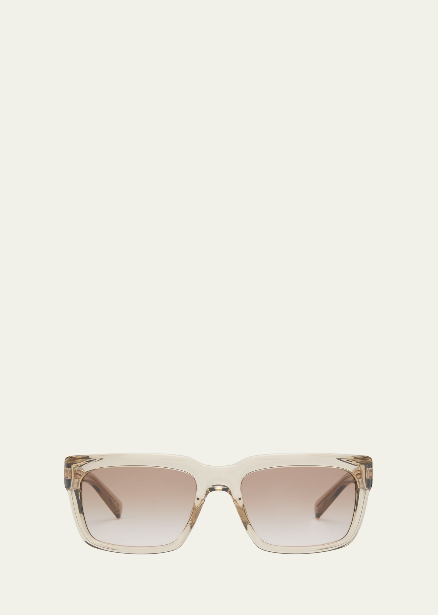 Saint Laurent Gradient Plastic Rectangle Sunglasses In White