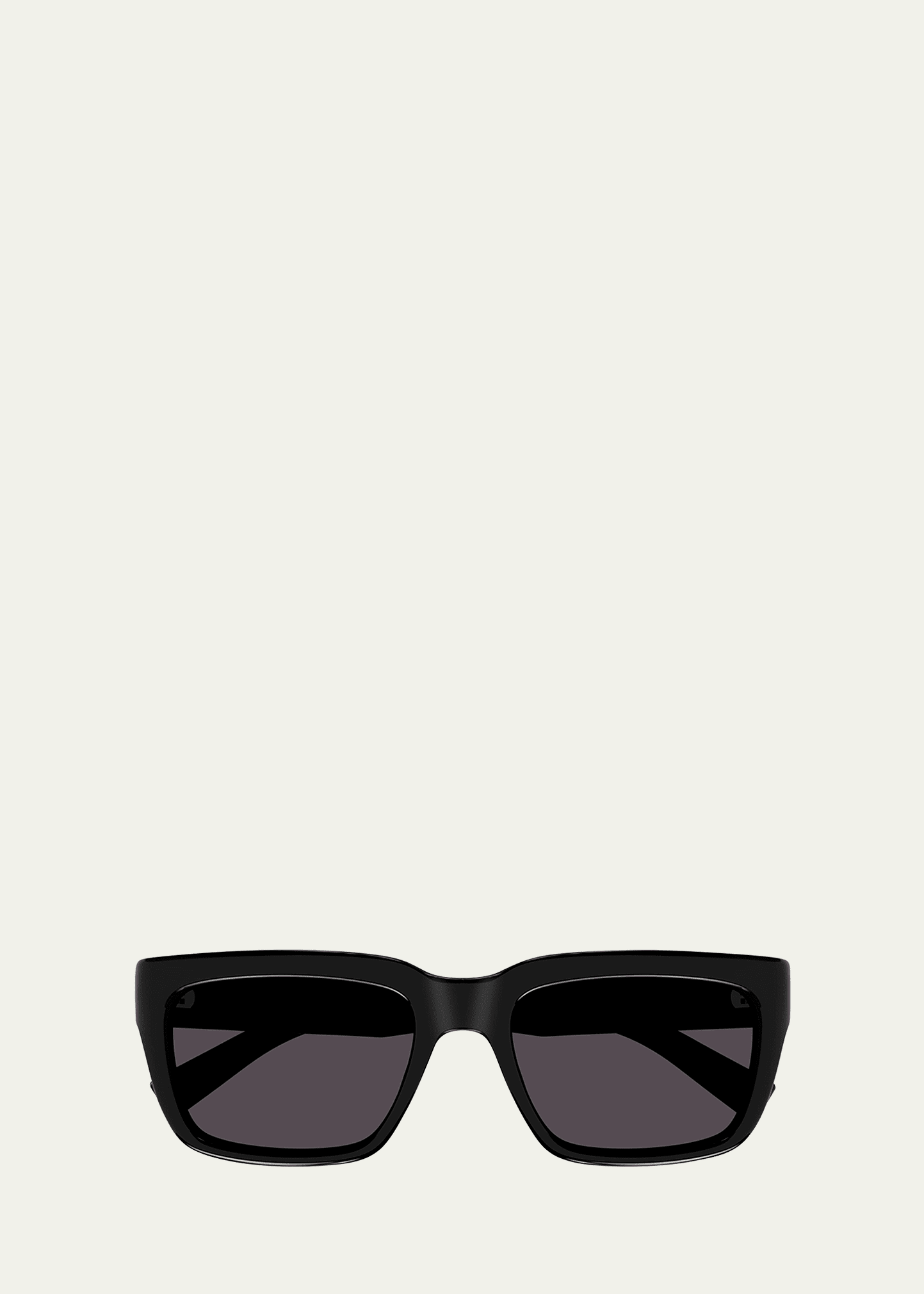 Shop Saint Laurent Men's Sl 615 Plastic Rectangle Sunglasses In Shiny Black