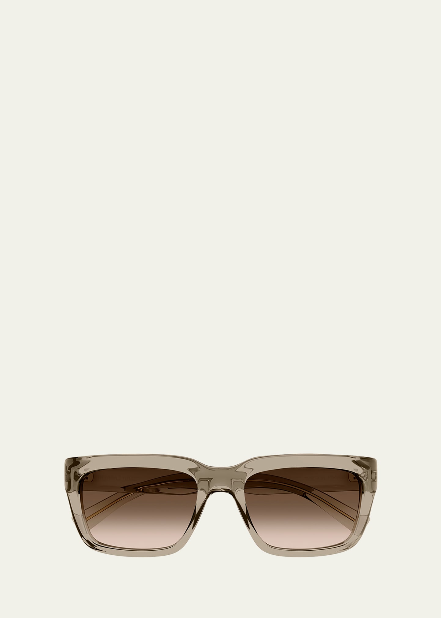 Shop Saint Laurent Men's Sl 615 Plastic Rectangle Sunglasses In Shiny Light Yello