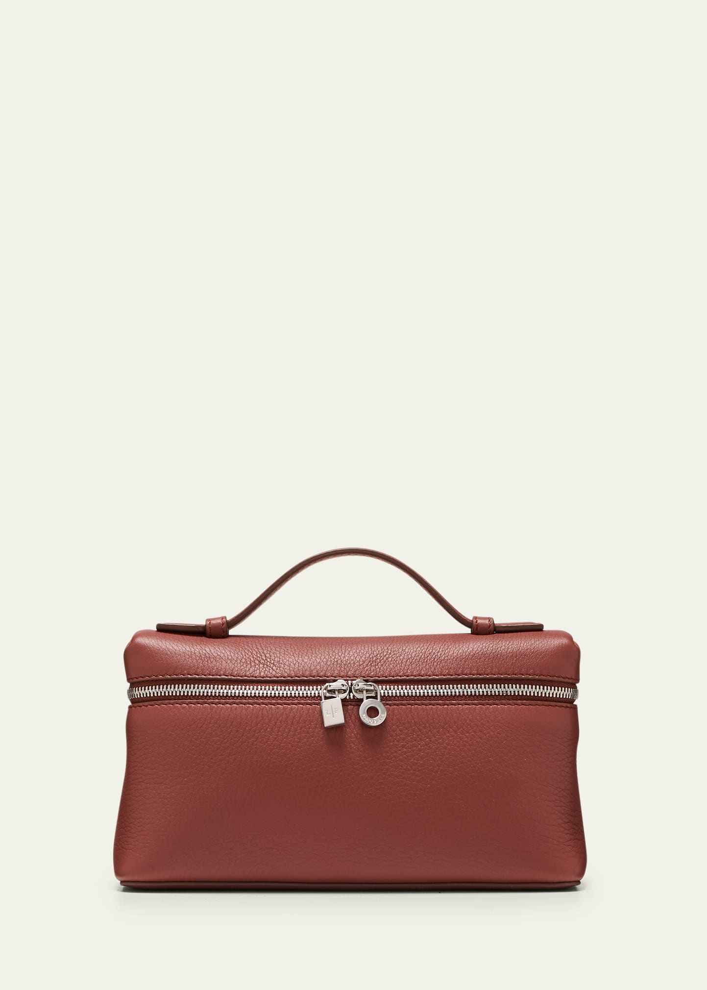 Loro Piana Zip Leather Crossbody Bag In P500 Kummel Lp