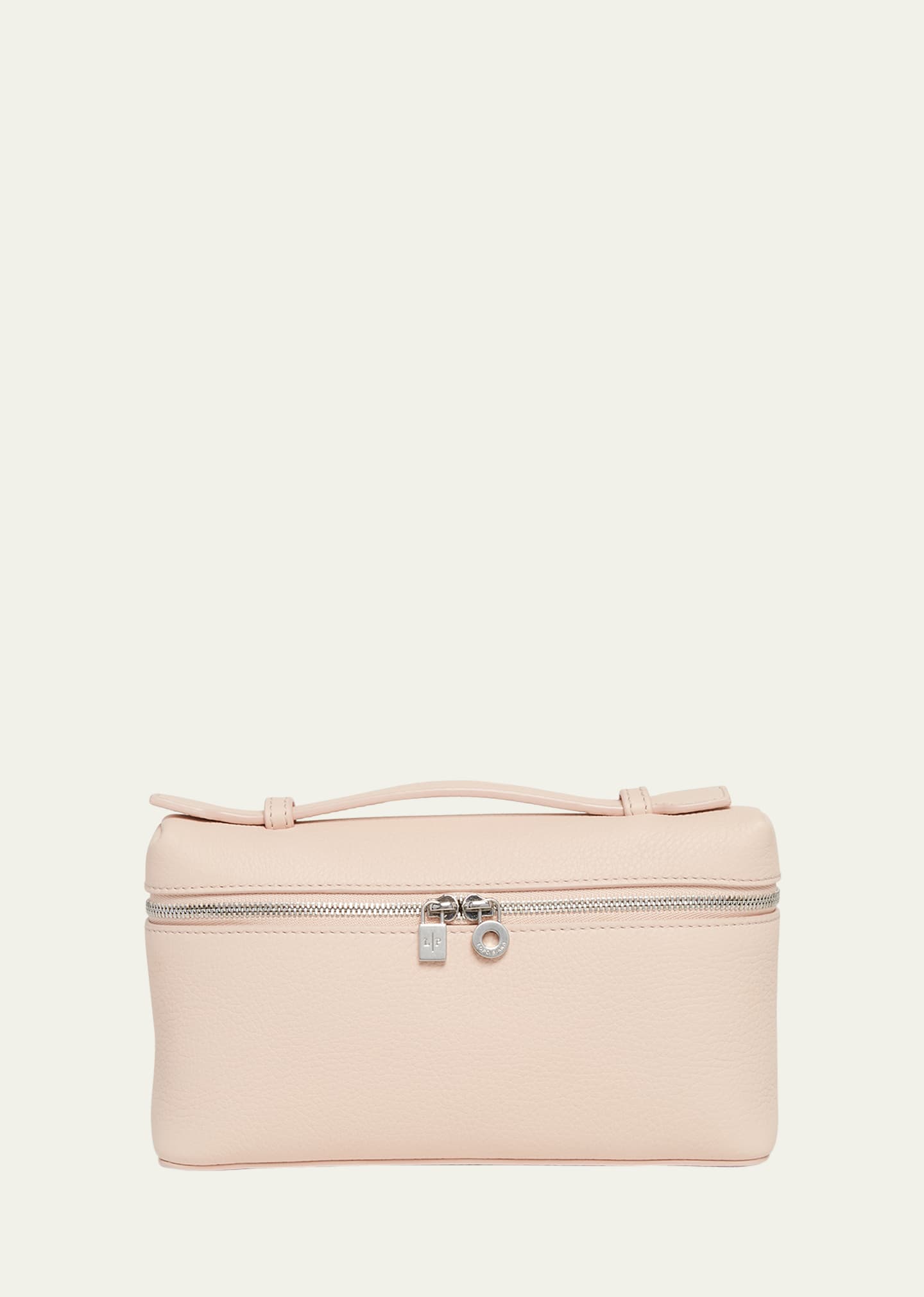 Loro Piana Zip Leather Crossbody Bag In Candoglia Marble