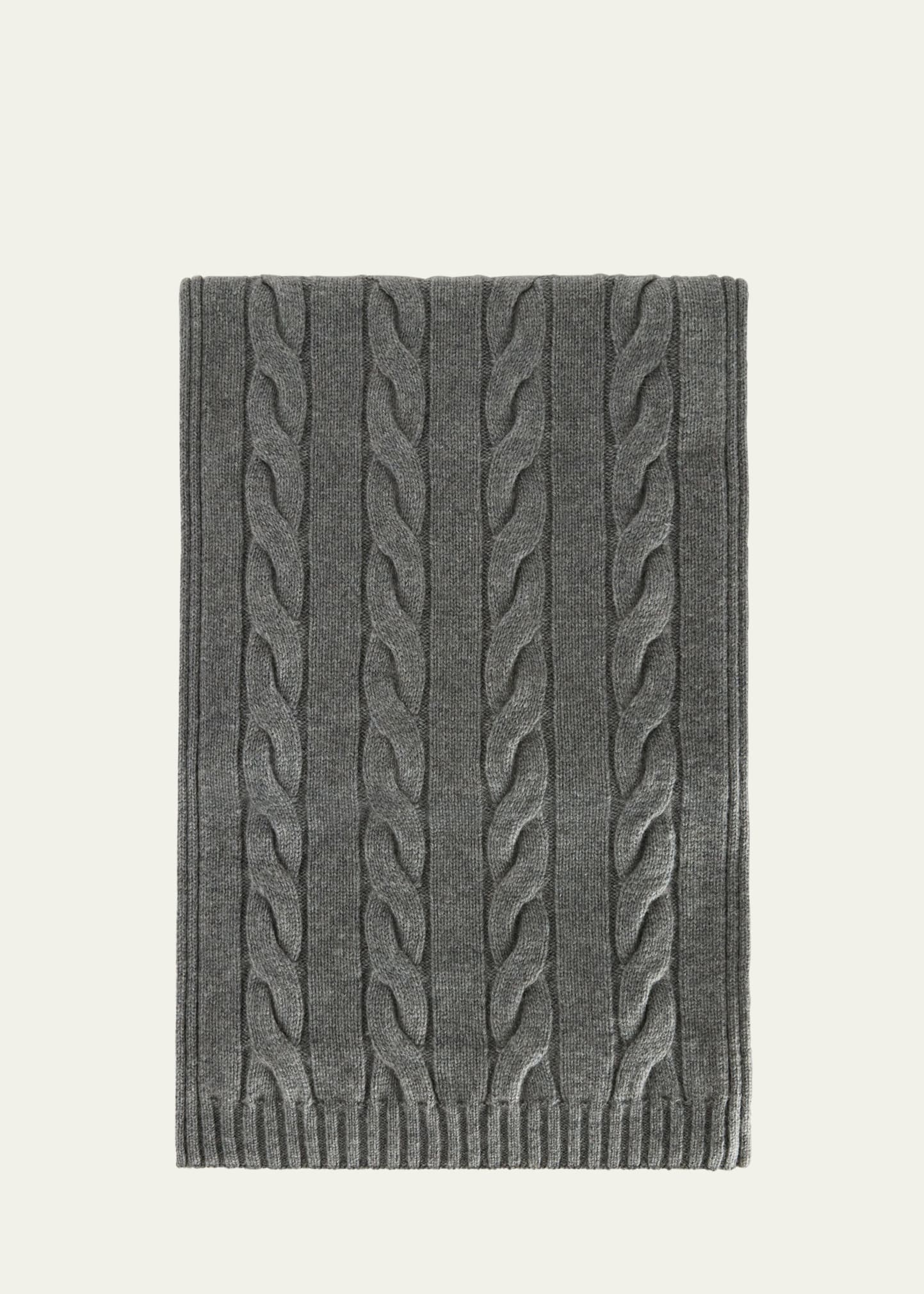 Shop Loro Piana Cashmere Cable Knit Scarf In M570 Cayenne Mela
