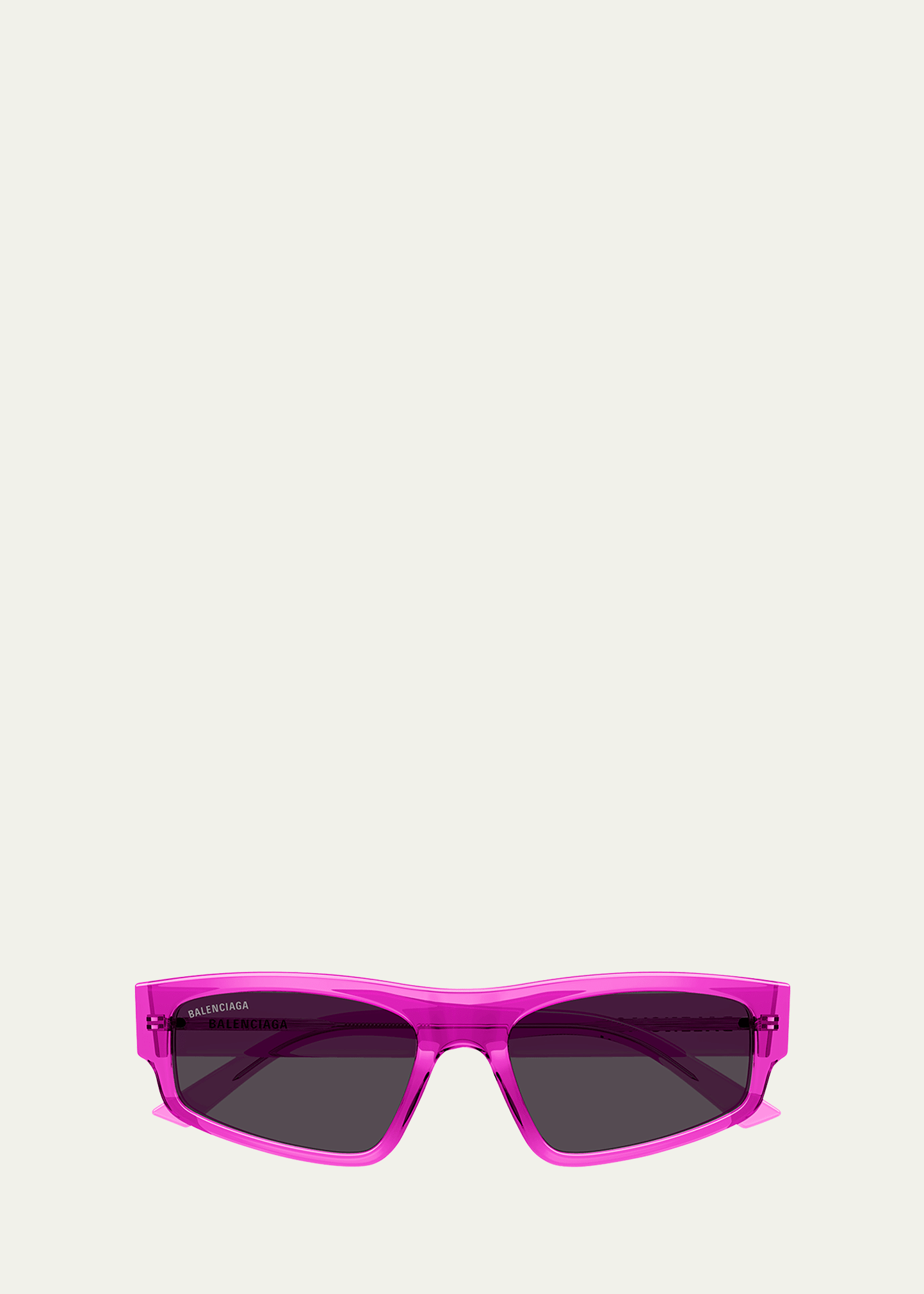 Balenciaga Logo Acetate Rectangle Sunglasses In Pink