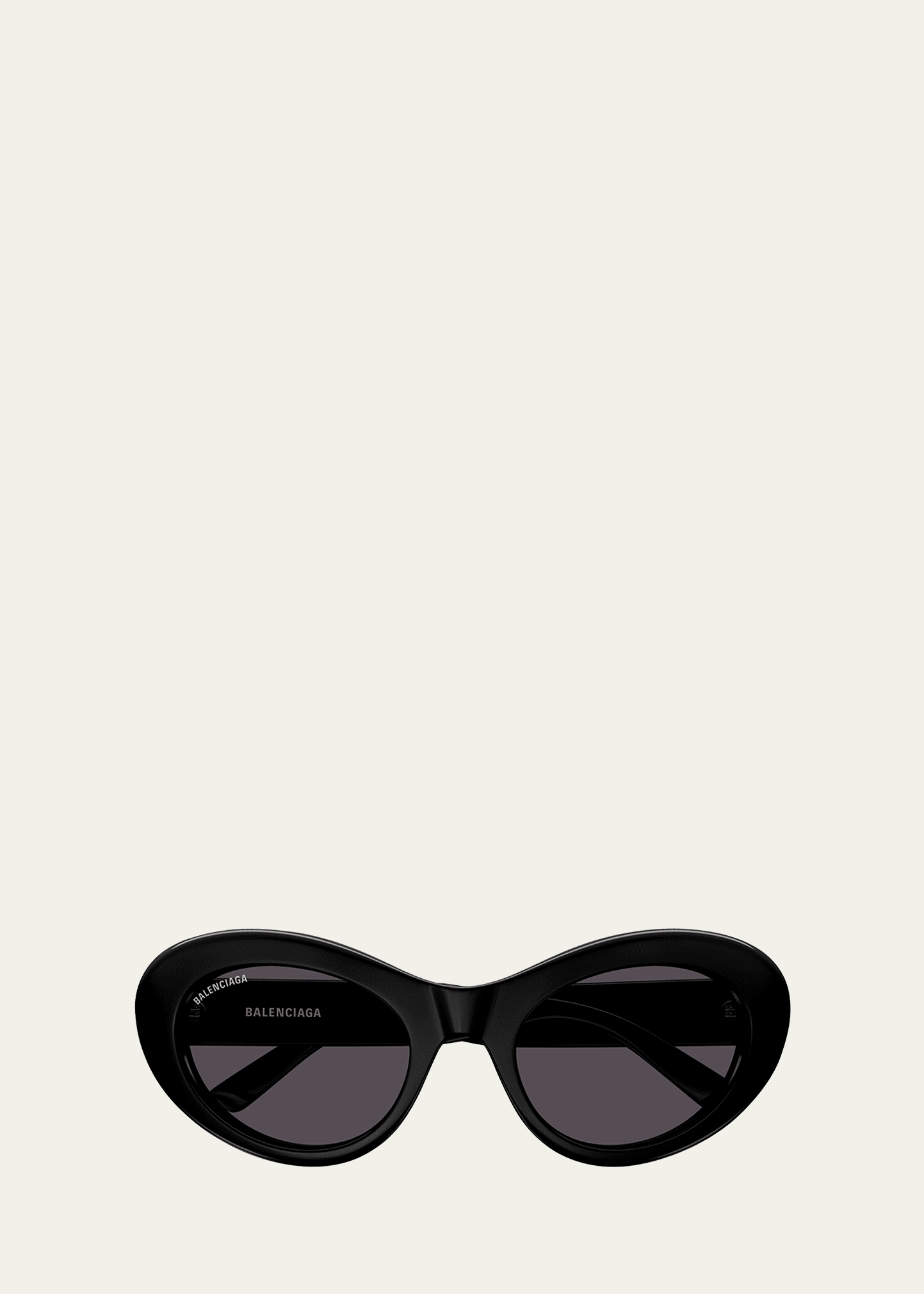 Balenciaga Logo Acetate Round Sunglasses In Black